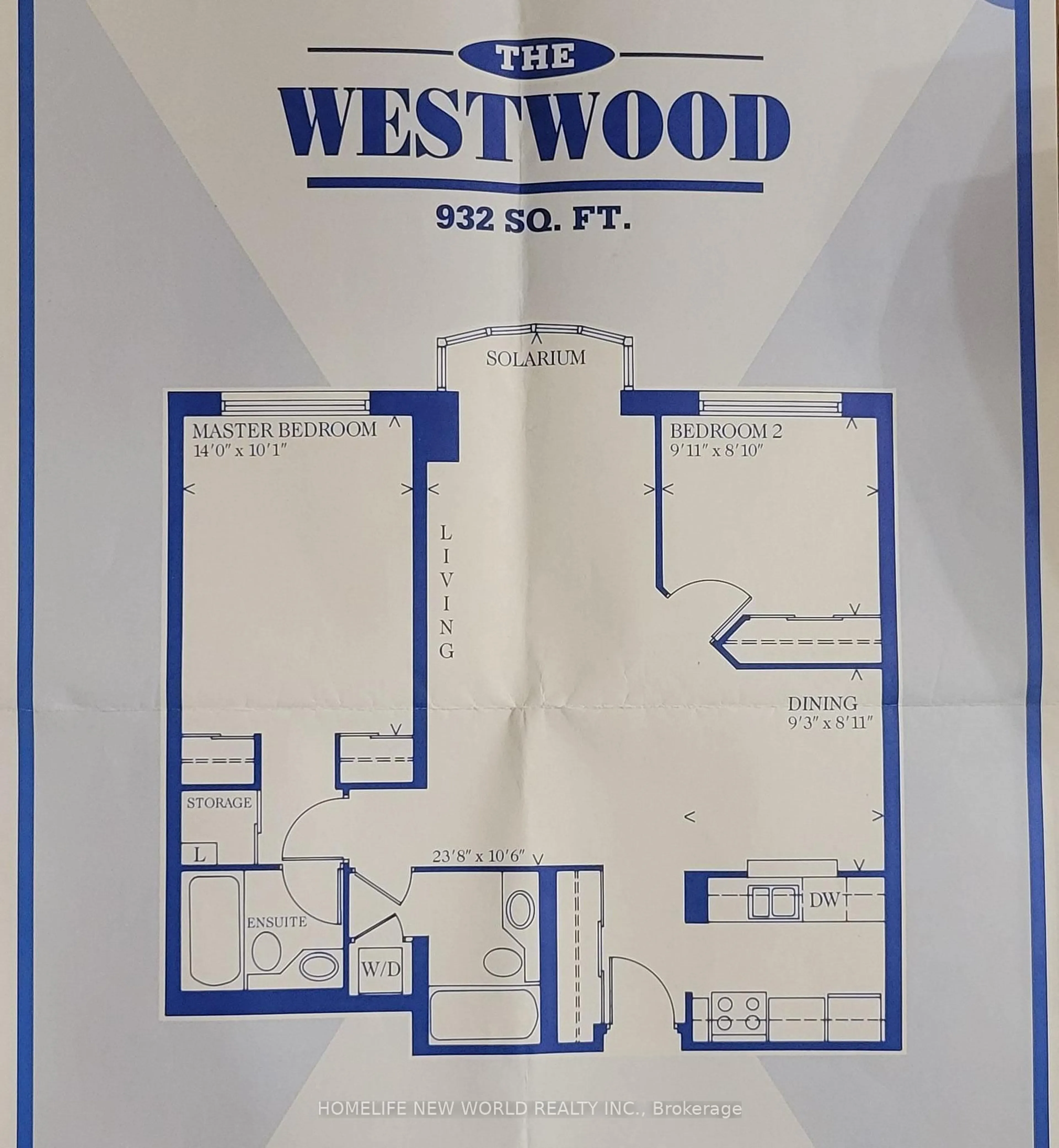 Floor plan for 2550 Lawrence Ave #1006, Toronto Ontario M1P 4Z3
