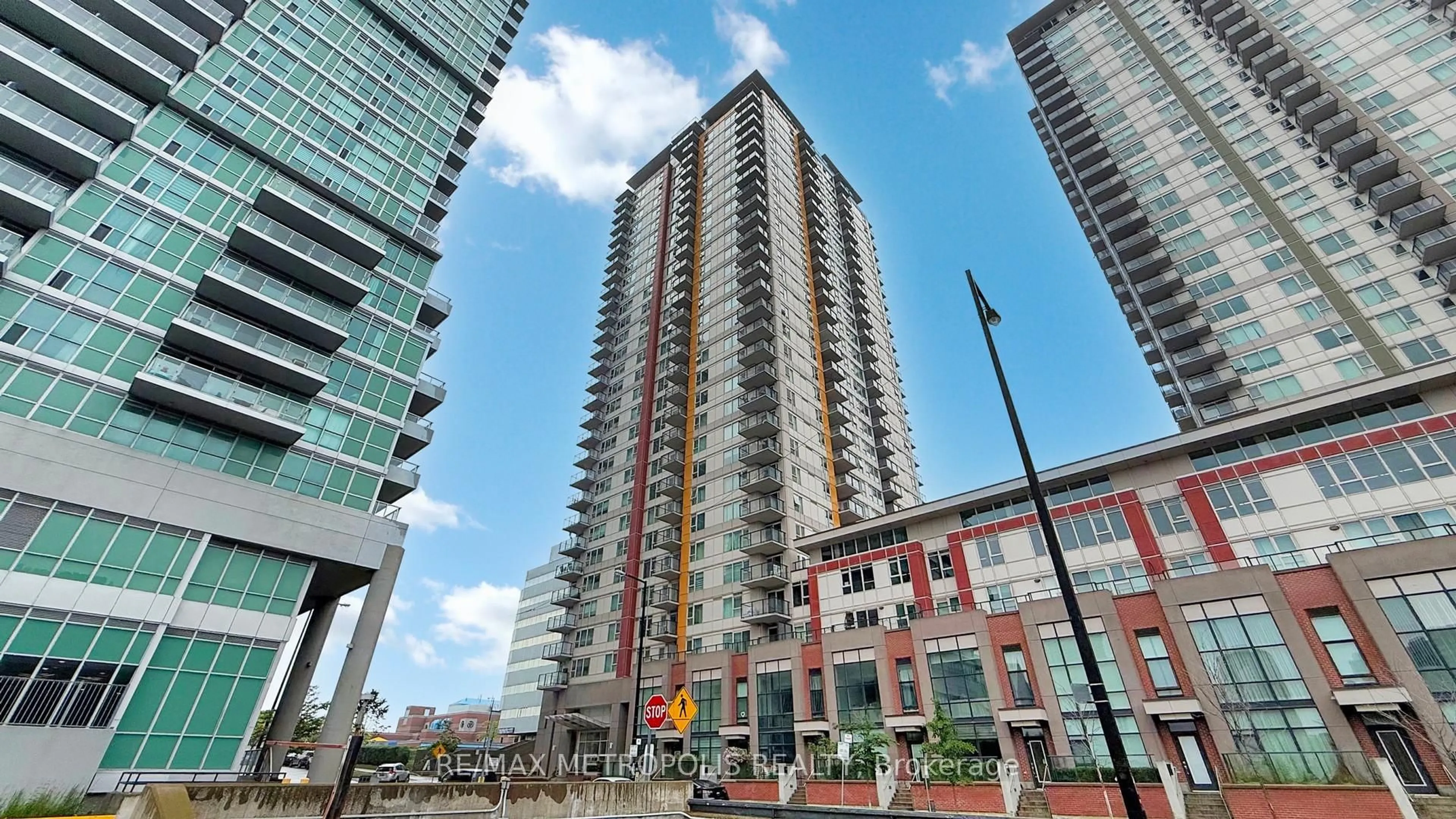 Patio, city buildings view from balcony for 25 Town Centre Crt #601, Toronto Ontario M1P 0B4