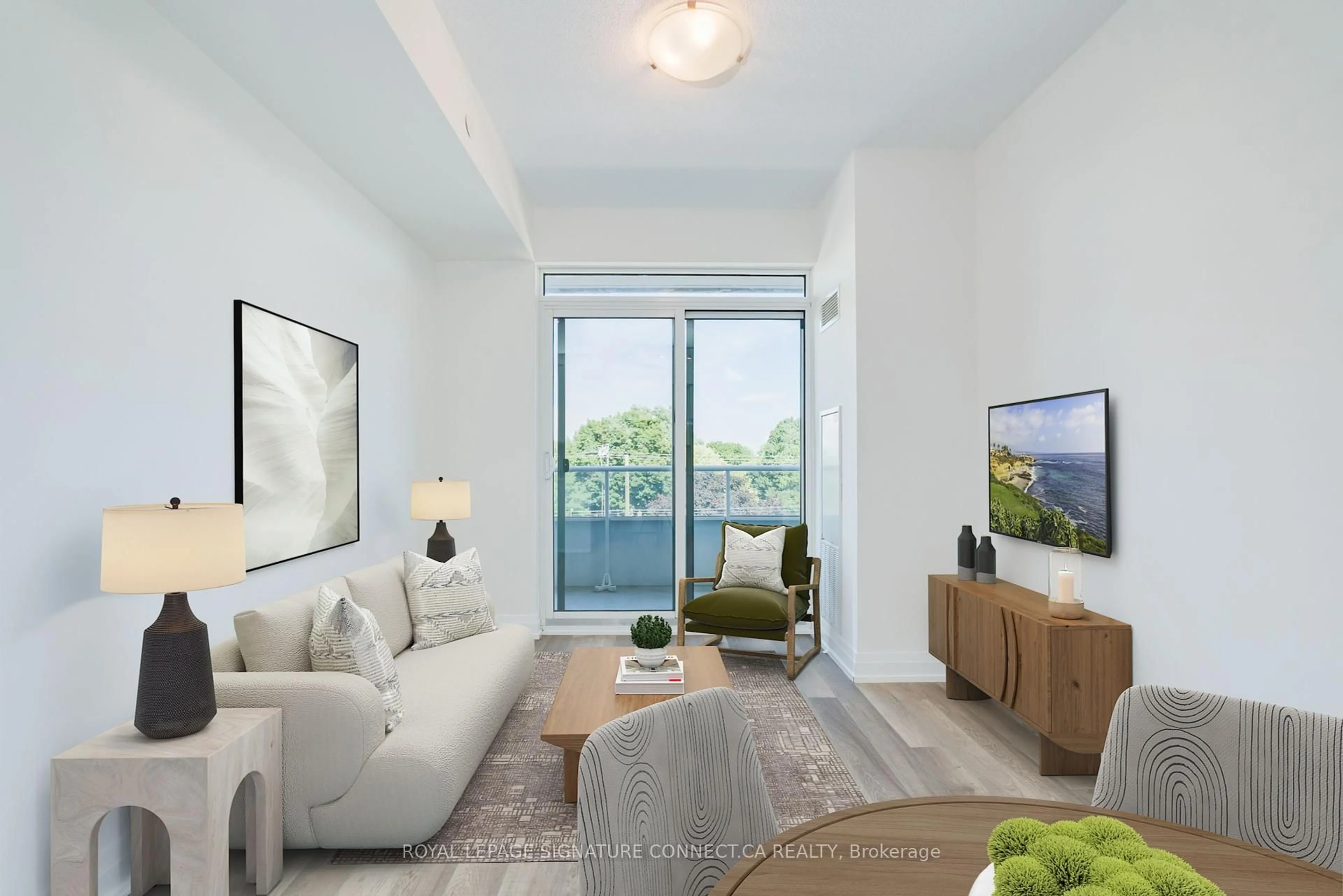 Living room with furniture, unknown for 3121 Sheppard Ave #517, Toronto Ontario M1T 3J7