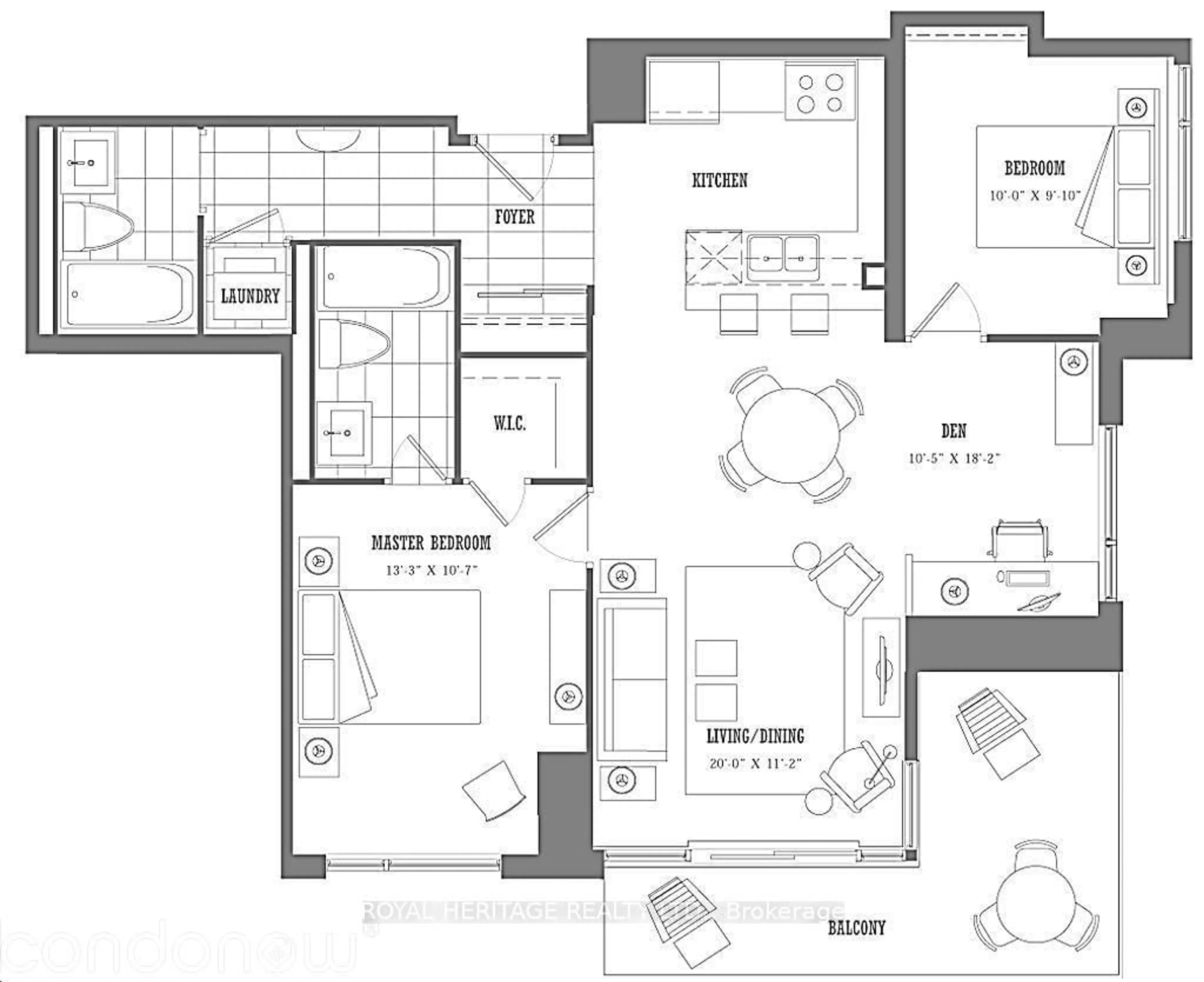 Floor plan for 1235 Bayly St #511, Pickering Ontario L1W 1L7