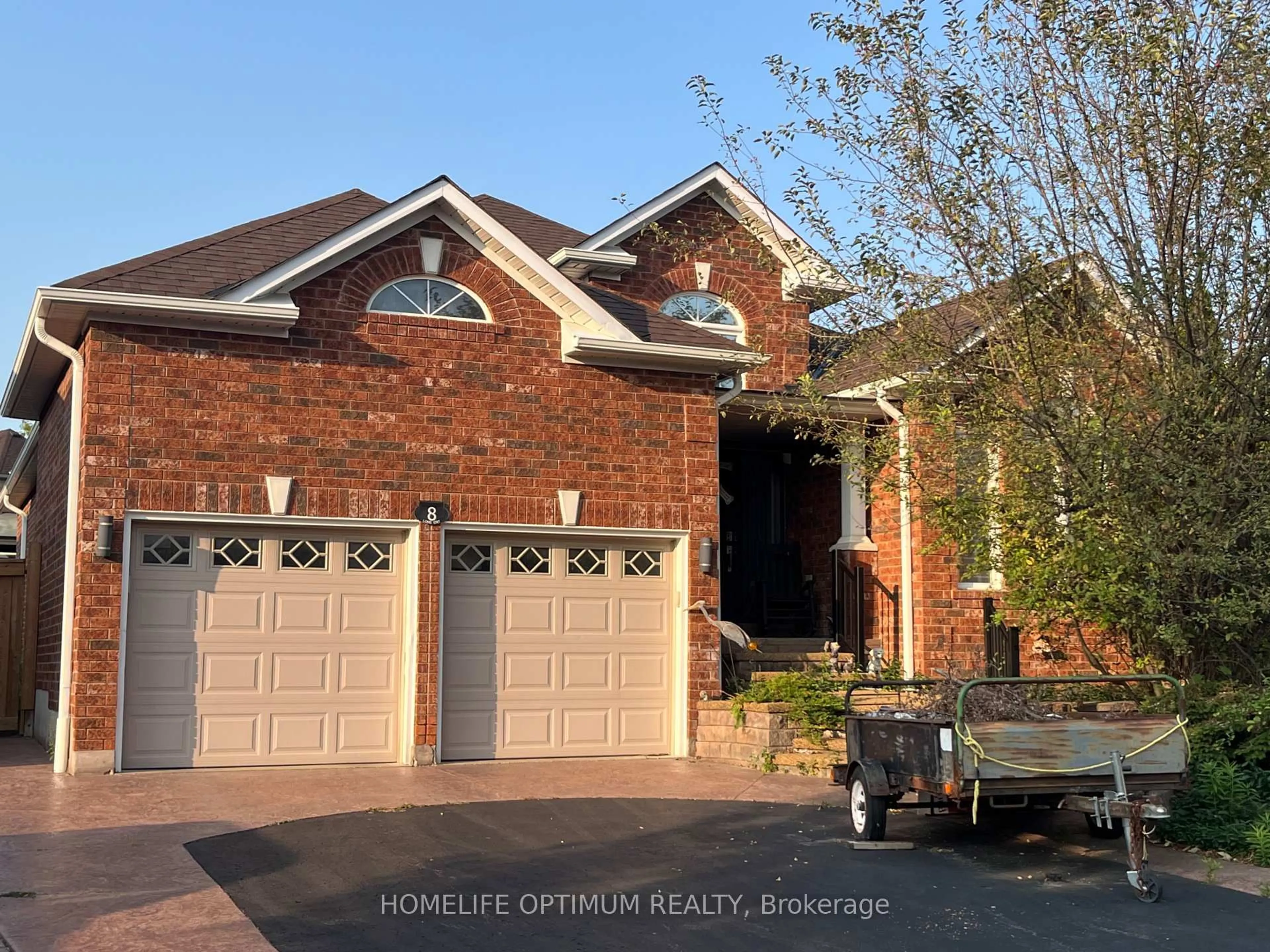 Home with brick exterior material, street for 8 Lone Crt, Ajax Ontario L1T 4J9