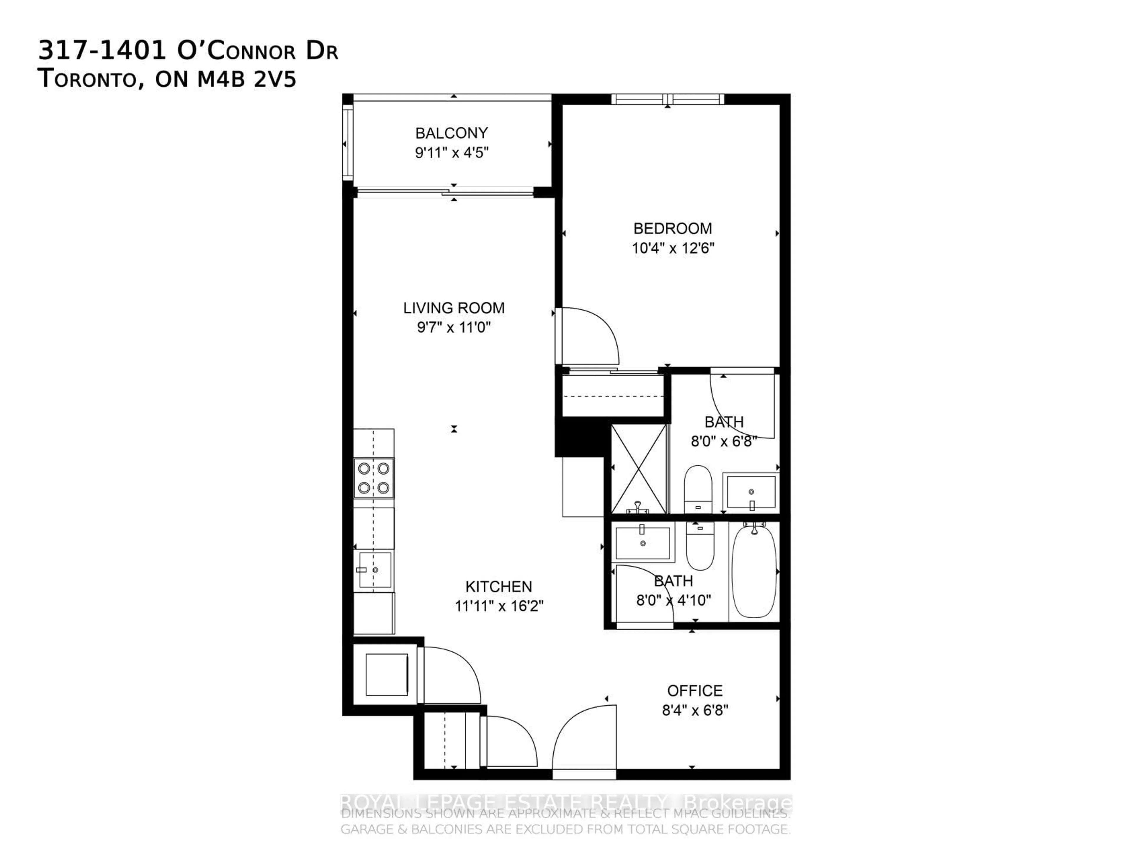 Floor plan for 1401 O'Connor Dr #317, Toronto Ontario M4B 2V5