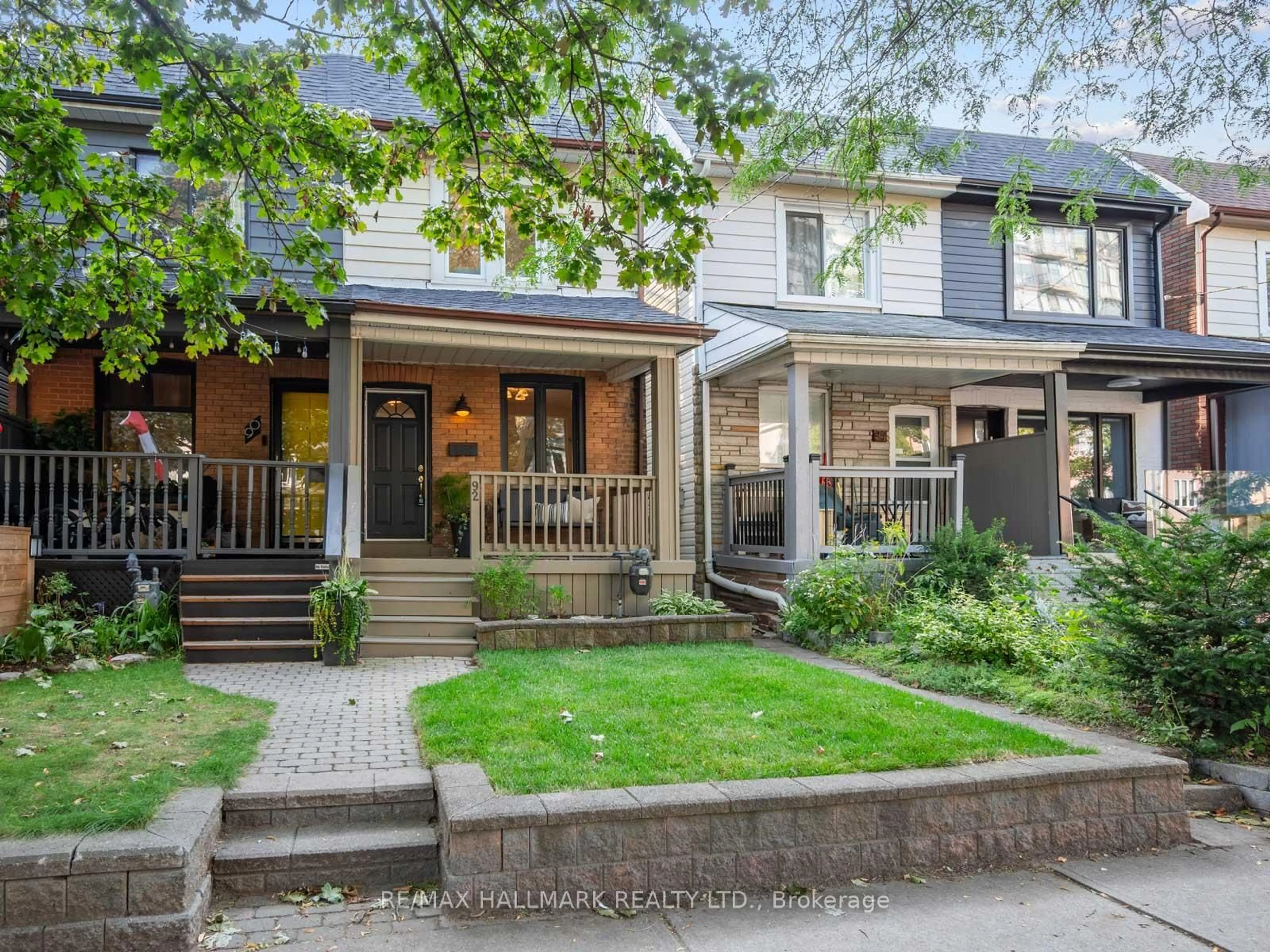 Home with brick exterior material, street for 92 Moberly Ave, Toronto Ontario M4C 4B1