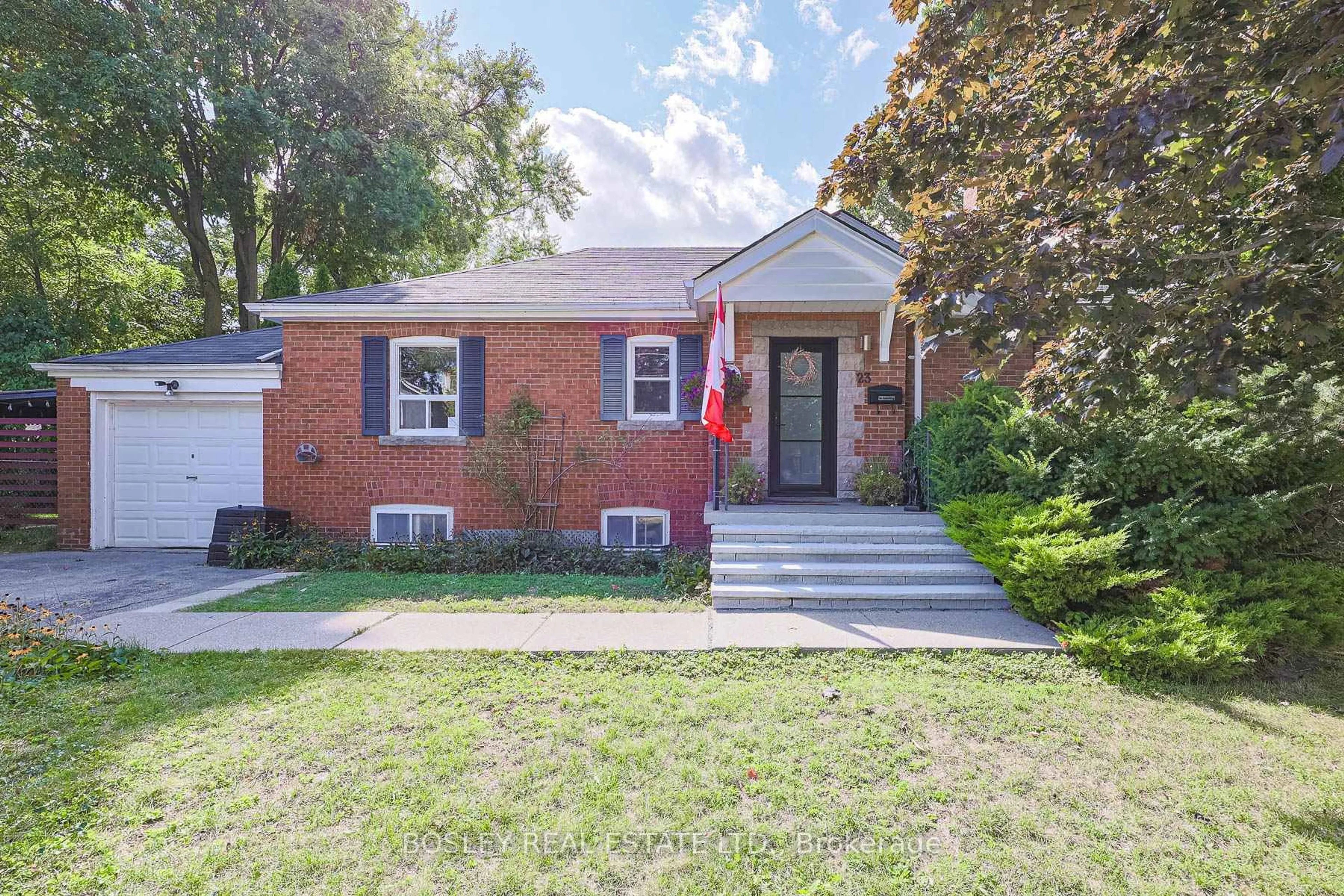 Home with brick exterior material, street for 23 Stag Hill Dr, Toronto Ontario M4B 1K7