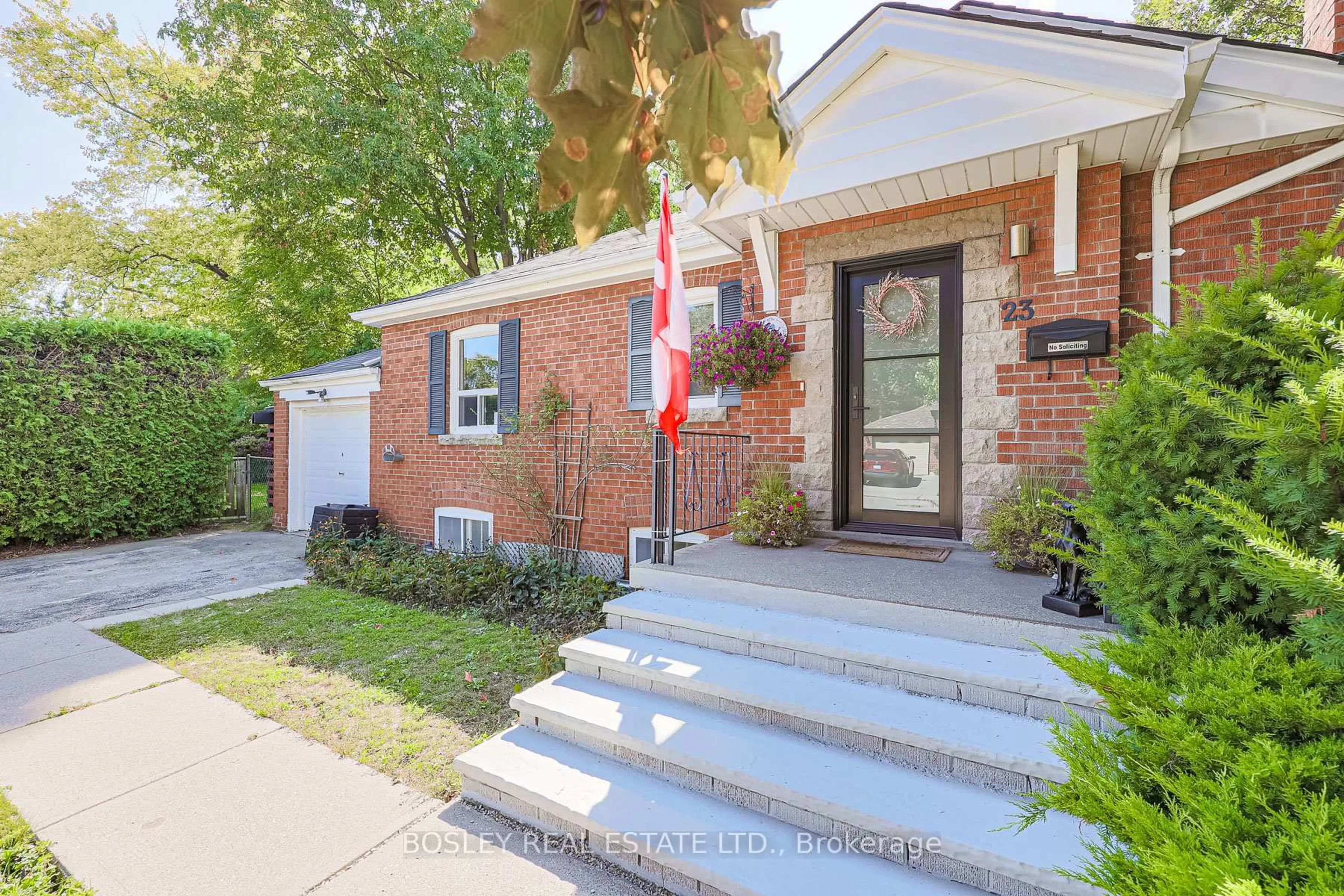 Home with brick exterior material, street for 23 Stag Hill Dr, Toronto Ontario M4B 1K7