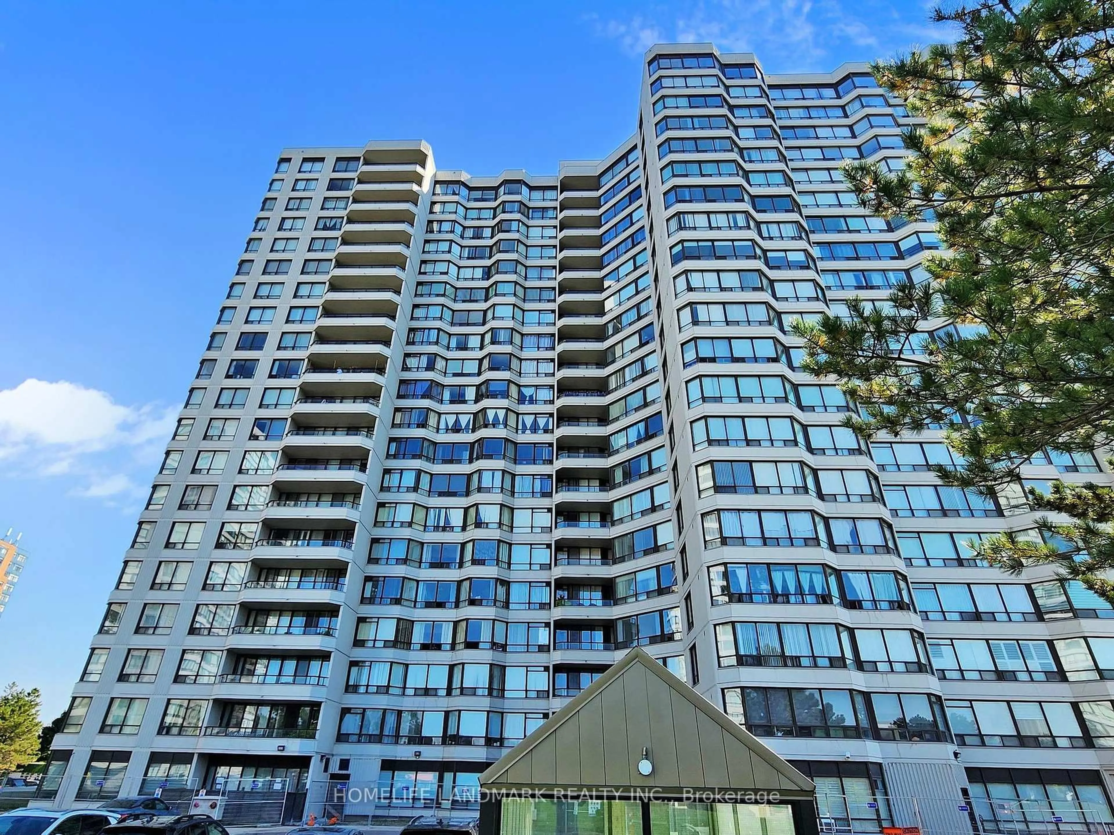 A pic from outside/outdoor area/front of a property/back of a property/a pic from drone, city buildings view from balcony for 350 Alton Towers Circ #903, Toronto Ontario M1V 5E3