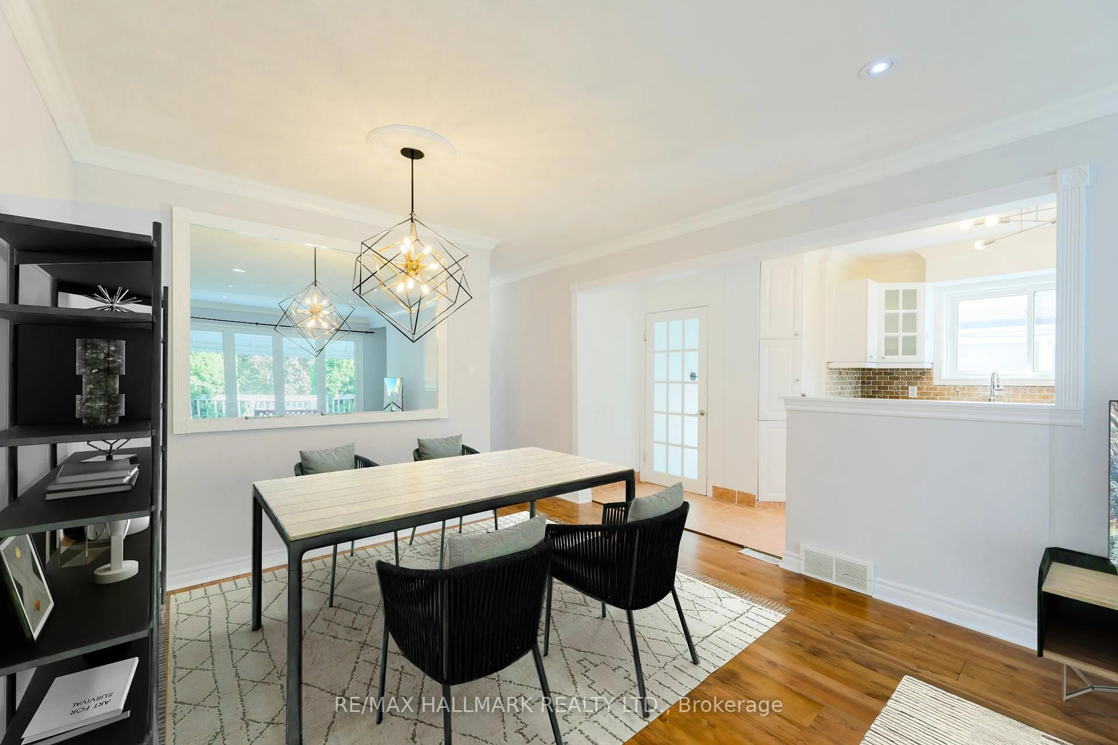 Dining room, wood/laminate floor for 67 Trinnell Blvd, Toronto Ontario M1L 1S6