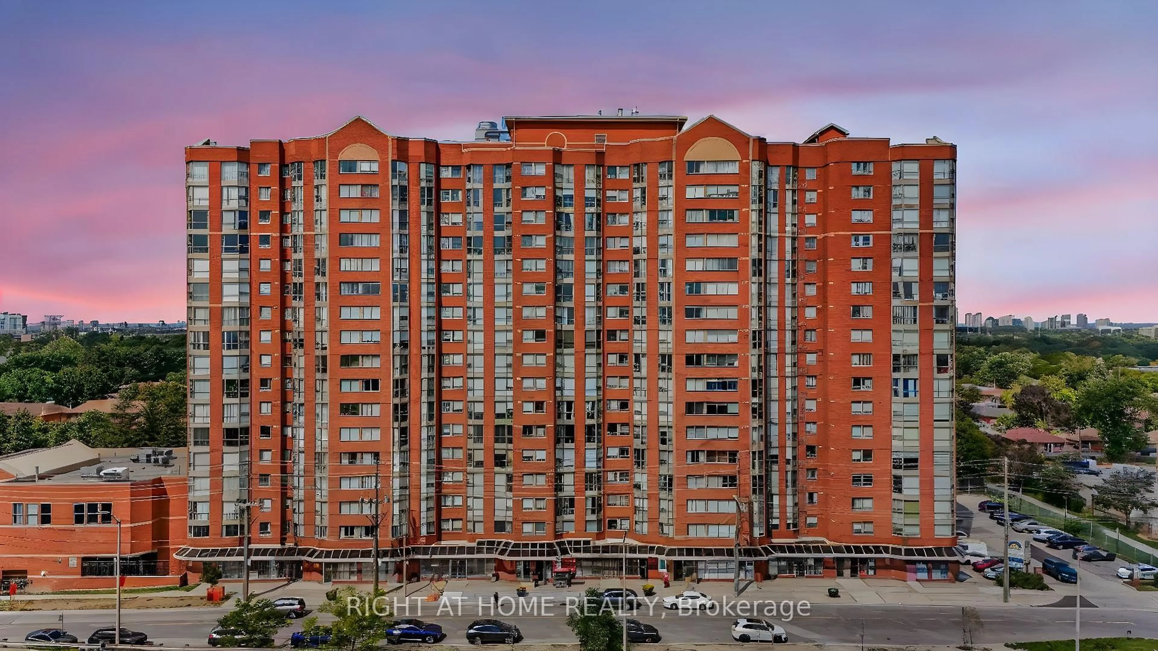 A pic from outside/outdoor area/front of a property/back of a property/a pic from drone, city buildings view from balcony for 2466 Eglinton Ave #707, Toronto Ontario M1K 5J8