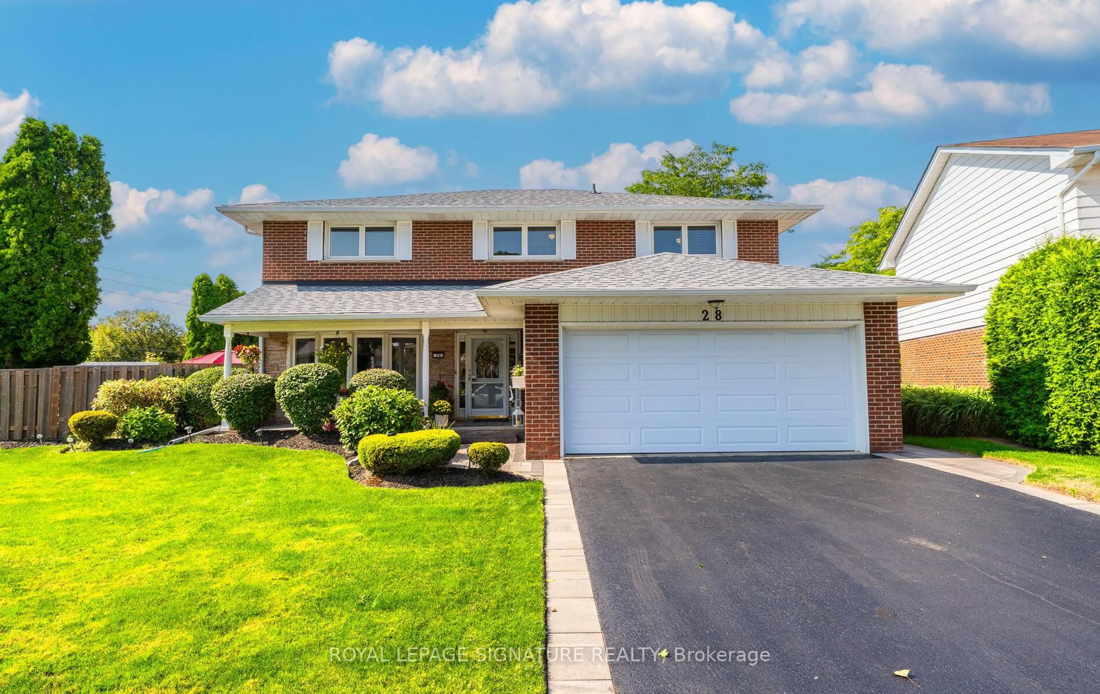Home with brick exterior material, street for 28 Roundwood Crt, Toronto Ontario M1W 1Z2