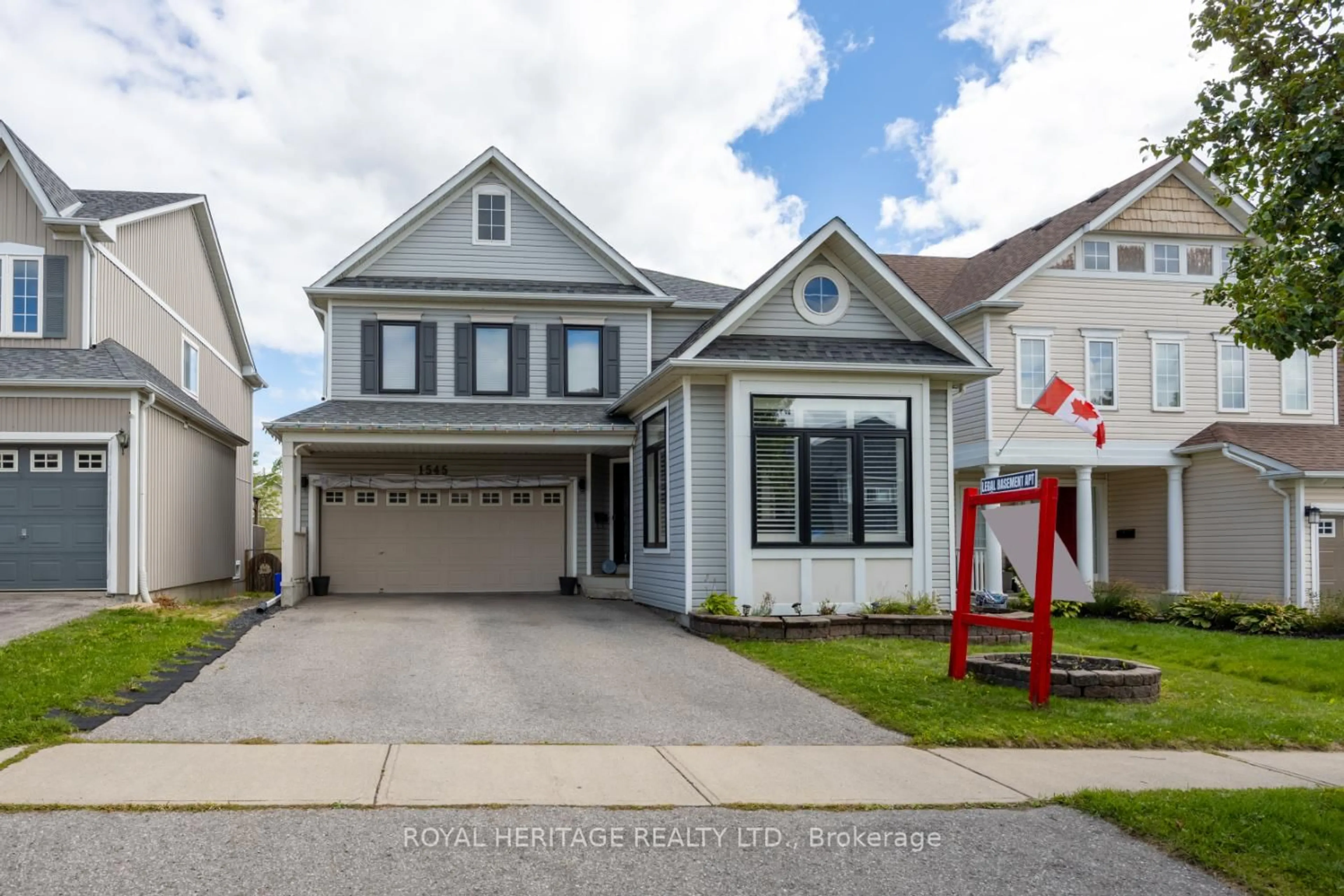 Home with vinyl exterior material, street for 1545 Arborwood Dr, Oshawa Ontario L1K 2Y5