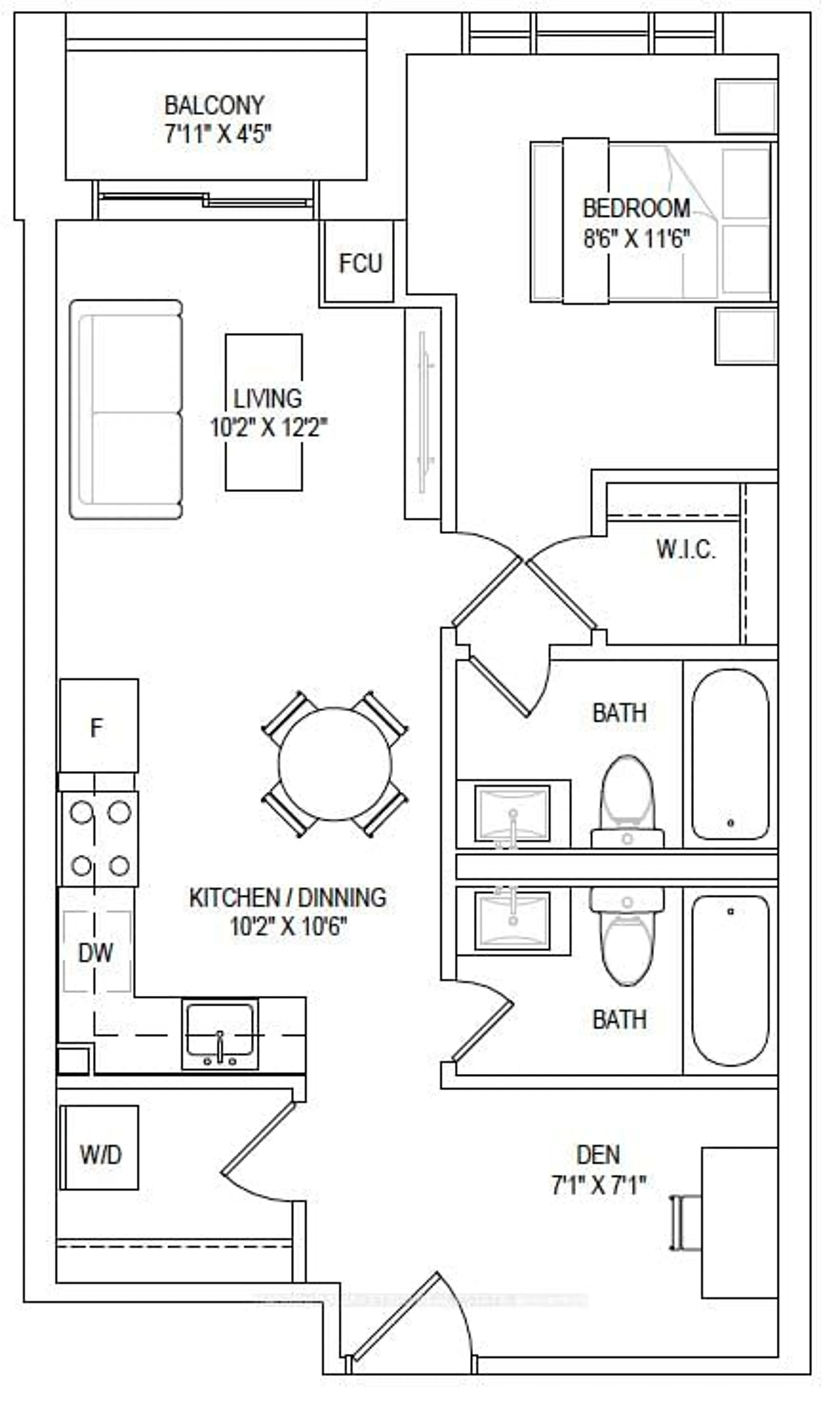 Floor plan for 3421 Sheppard Ave #A211, Toronto Ontario M1T 0C2