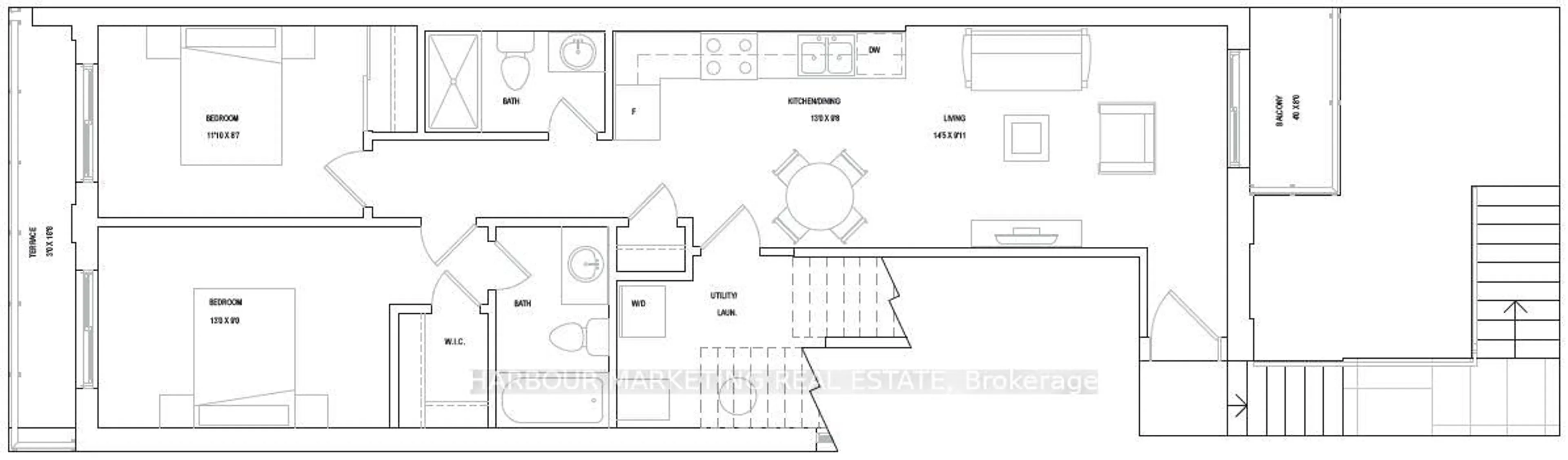 Floor plan for 3425 Sheppard Ave #208, Toronto Ontario M1T 0C2