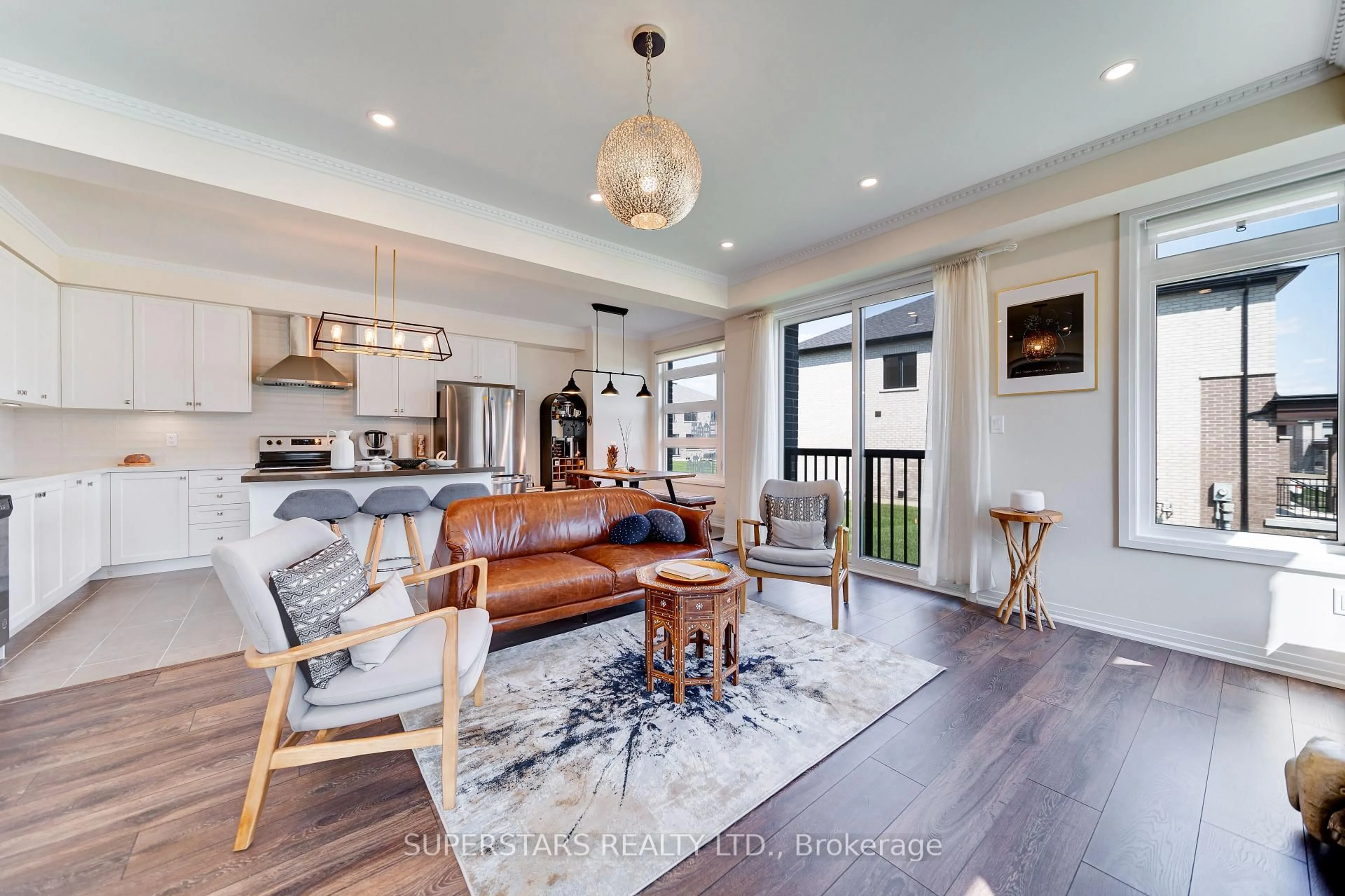 Open concept kitchen, wood/laminate floor for 114 Armilia Pl, Whitby Ontario L1P 0P7