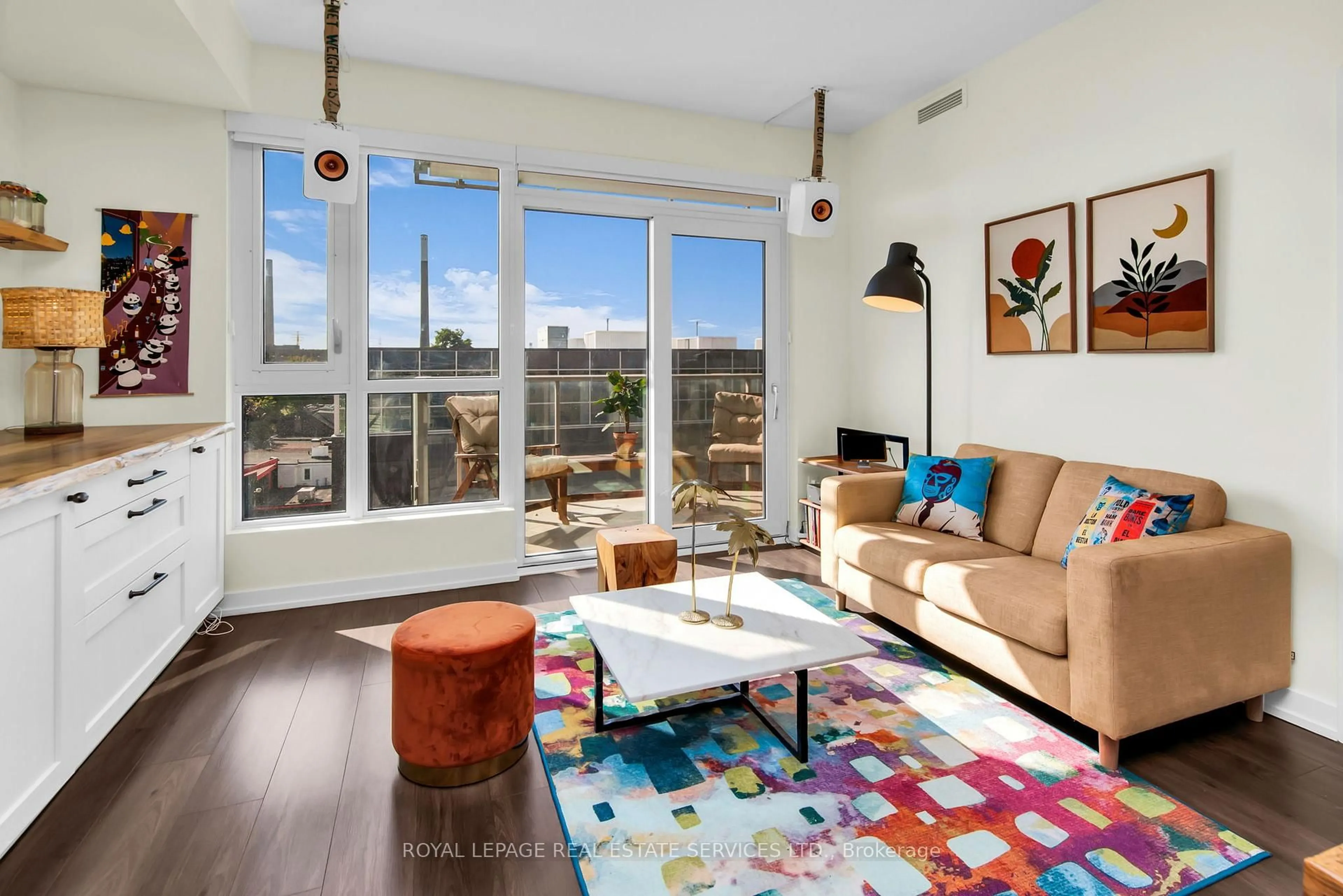 Living room with furniture, unknown for 150 Logan Ave #601, Toronto Ontario M4M 0E4