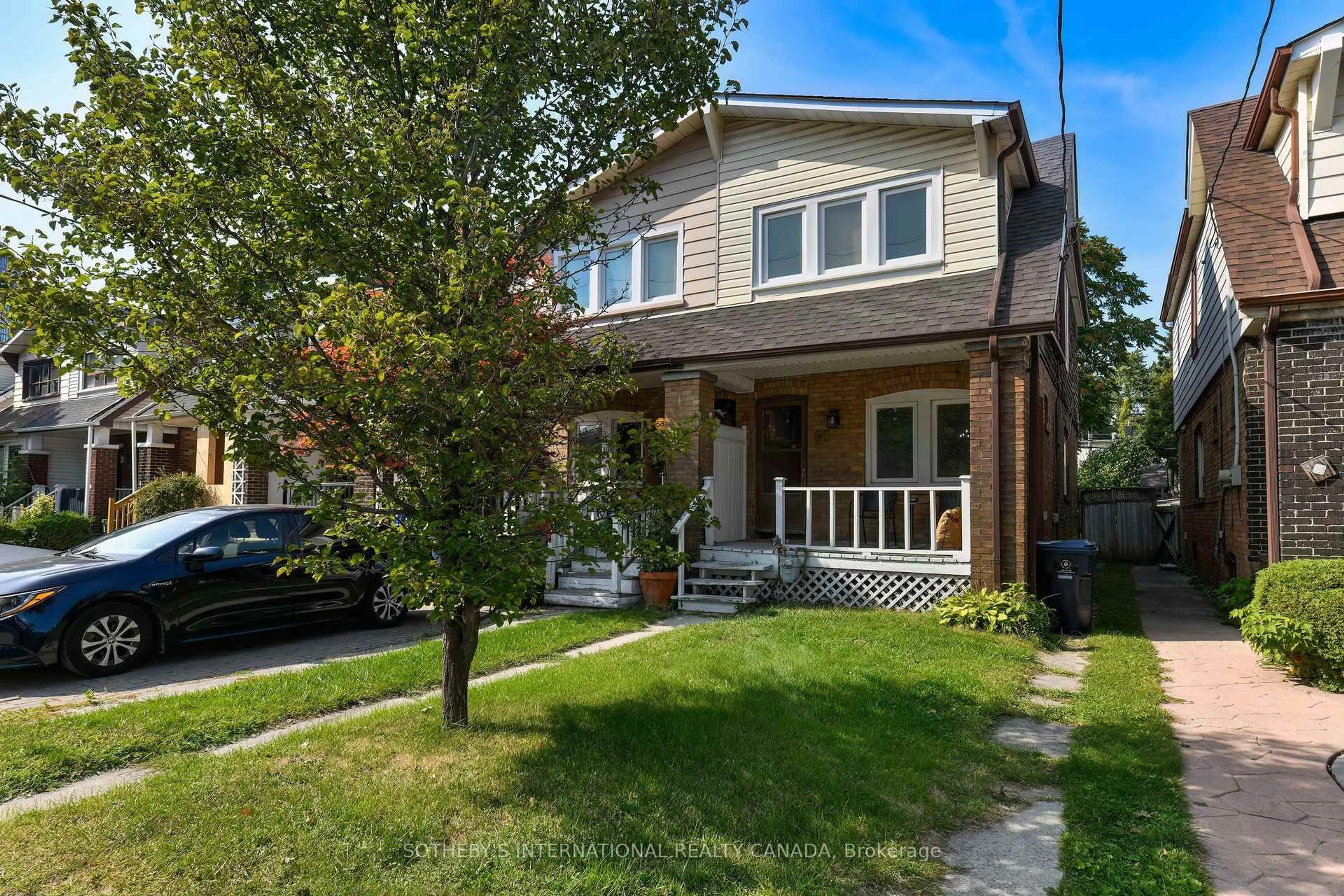 Home with brick exterior material, street for 60 Mortimer Ave, Toronto Ontario M4K 2A1