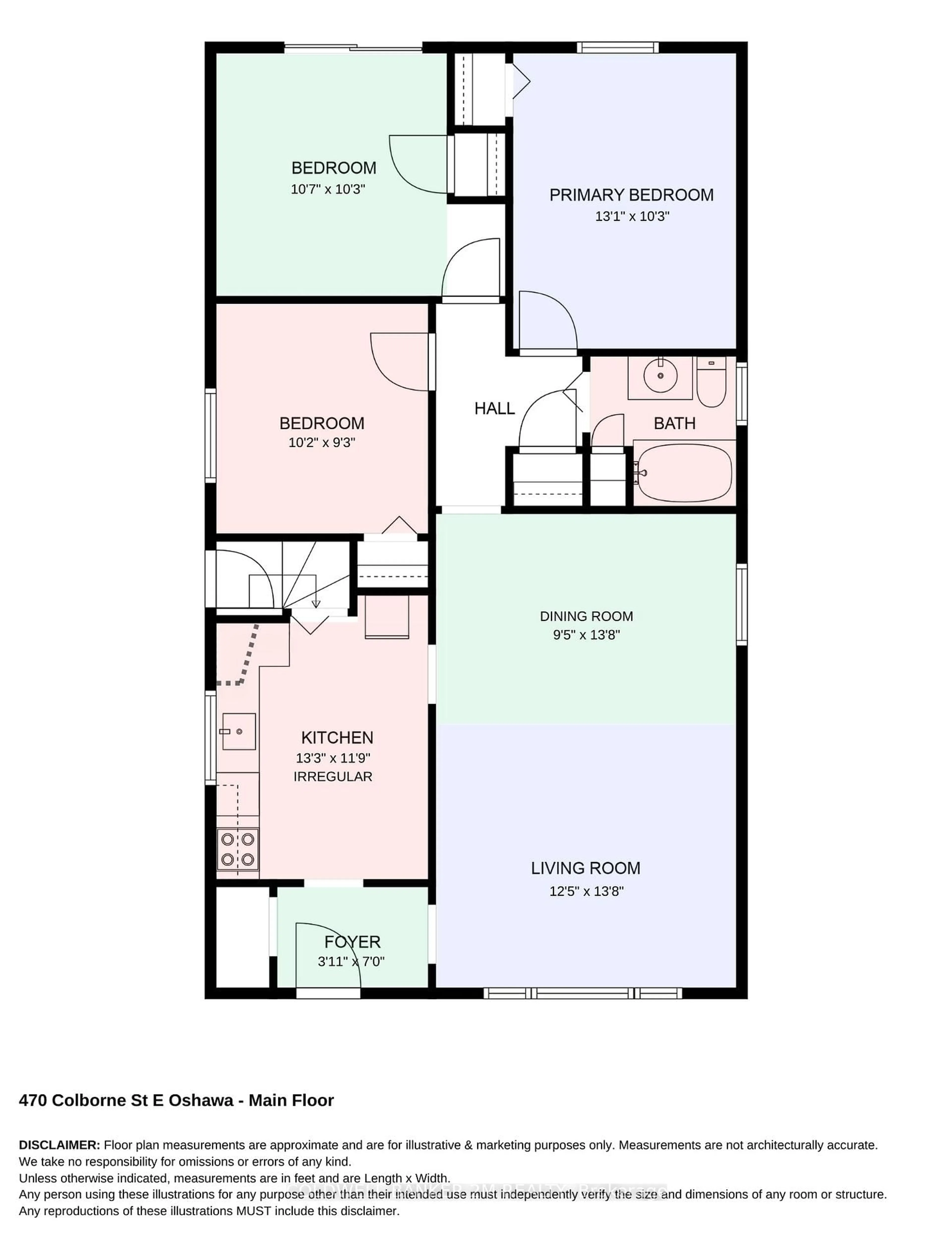 Floor plan for 470 Colborne St, Oshawa Ontario L1G 1N2