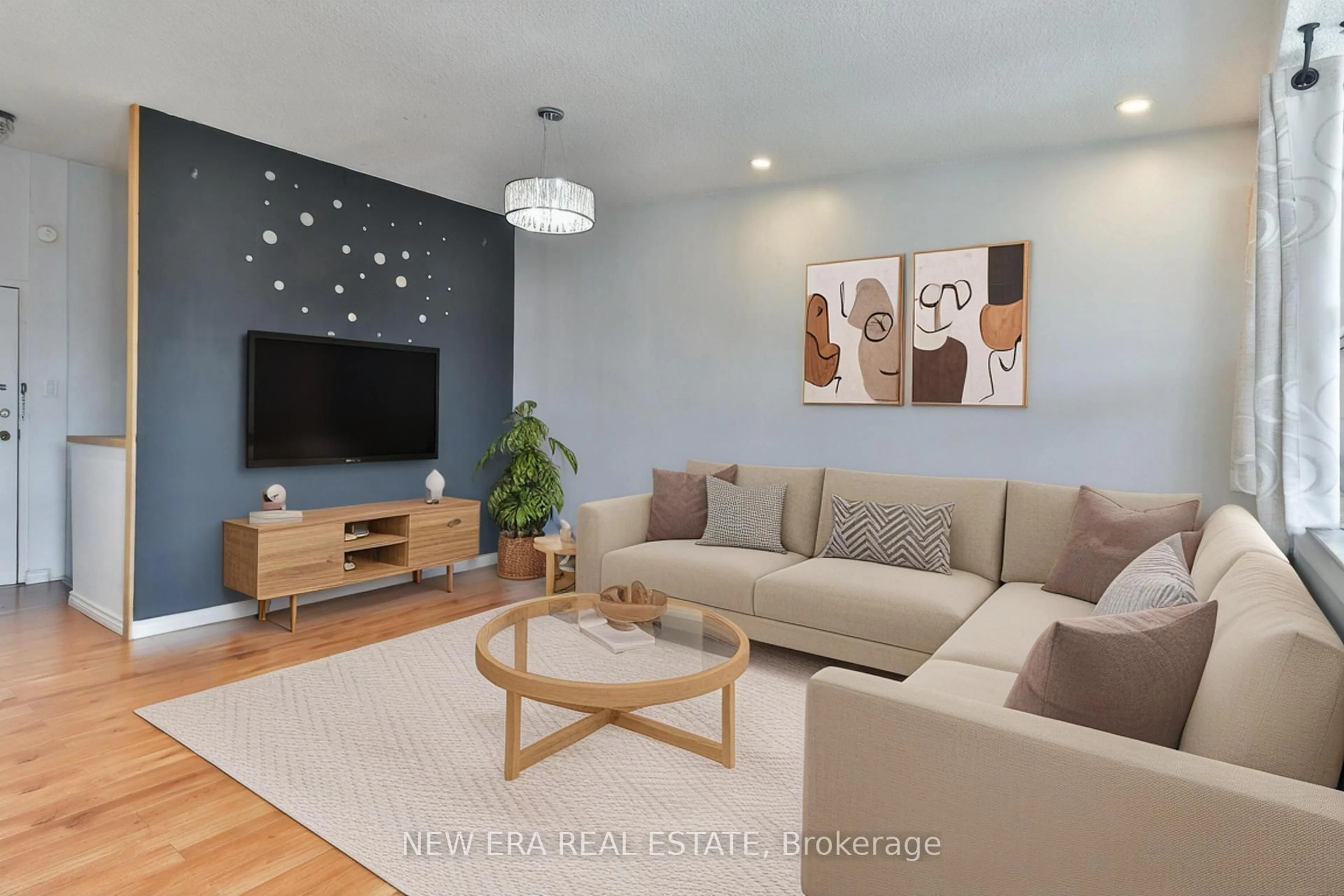 Living room with furniture, wood/laminate floor for 4064 Lawrence Ave #602, Toronto Ontario M1E 4V6
