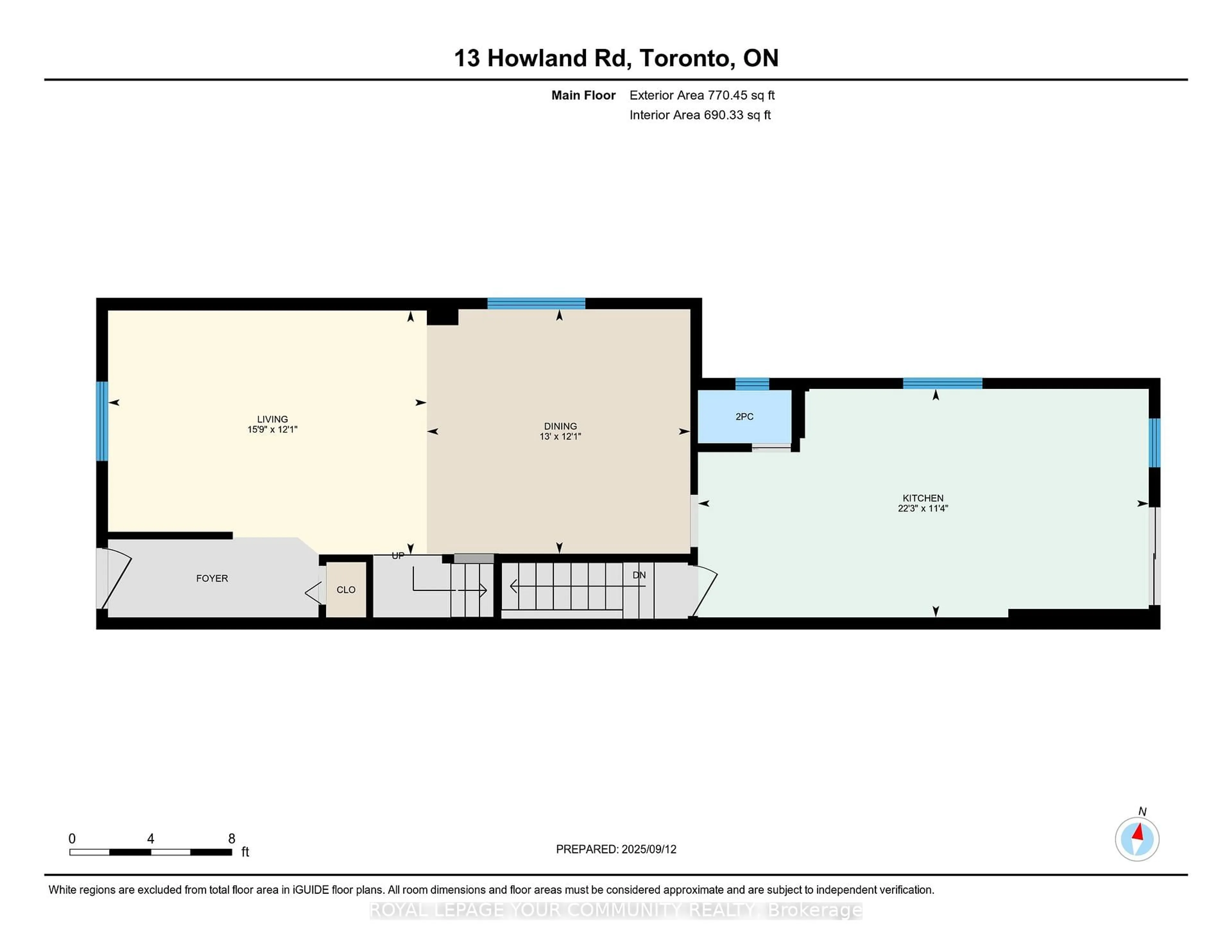 Floor plan for 13 Howland Rd, Toronto Ontario M4K 2Z4