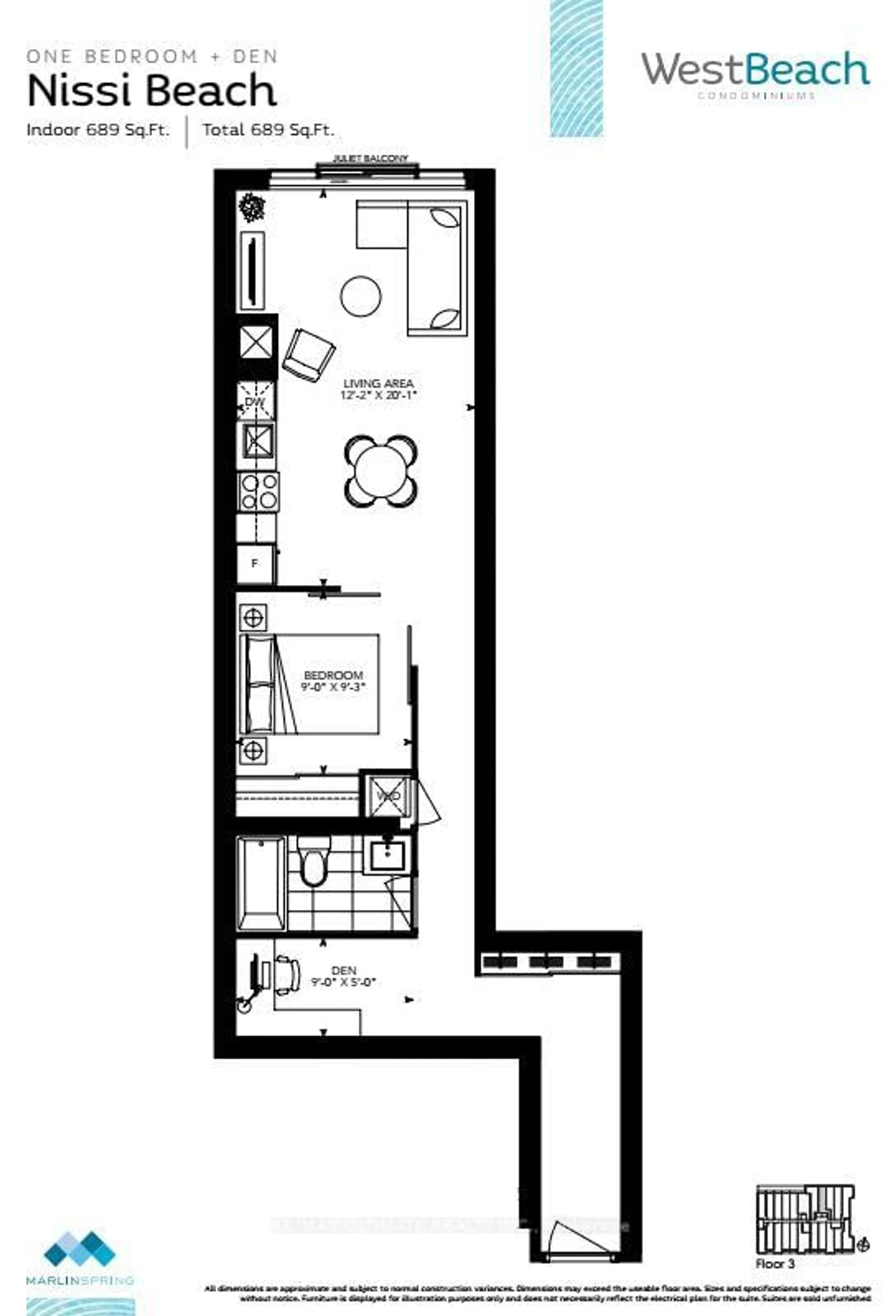 Floor plan for 1630 Queen St #301, Toronto Ontario M4L 0B3
