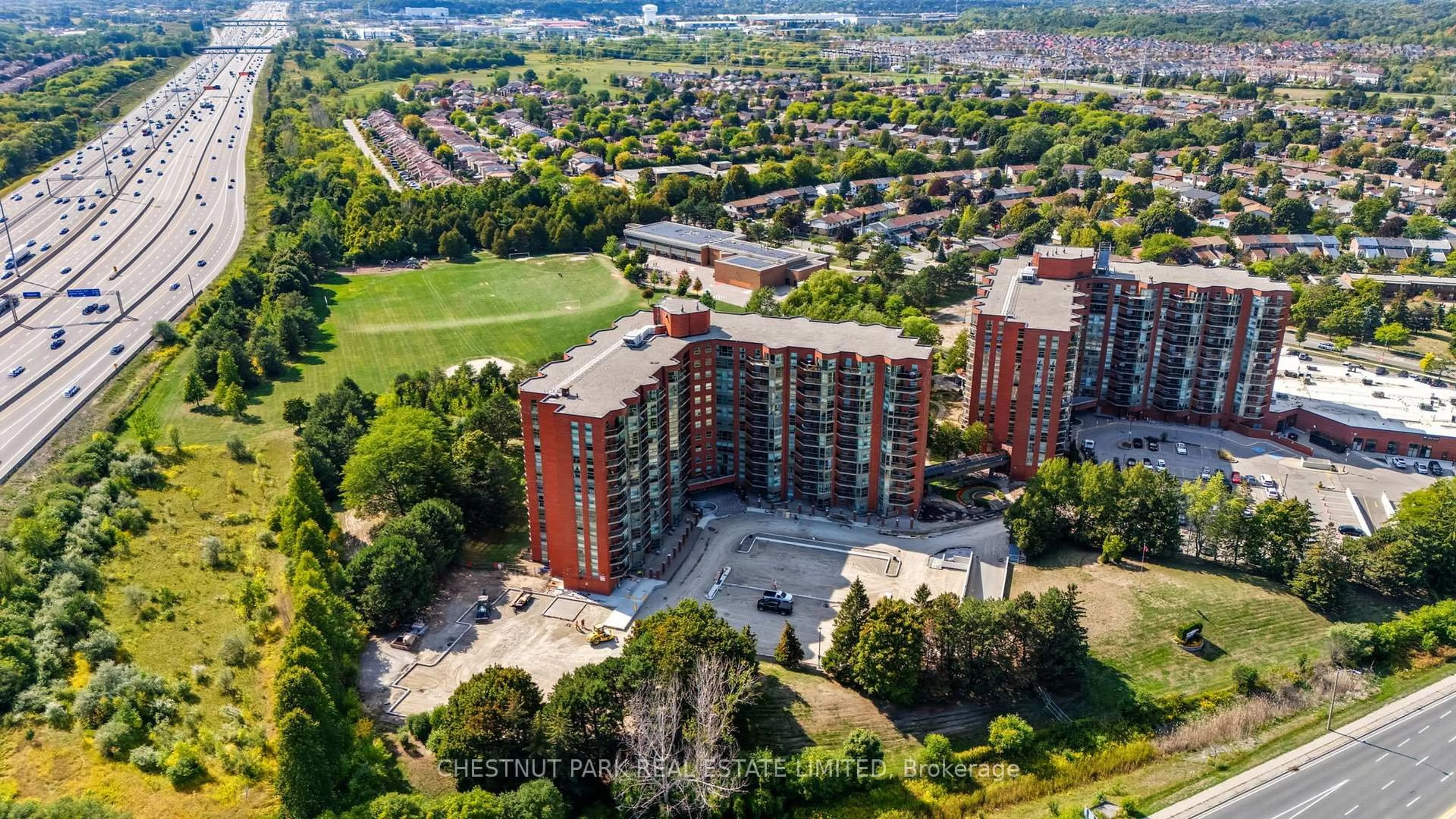 A pic from outside/outdoor area/front of a property/back of a property/a pic from drone, city buildings view from balcony for 20 Dean Park Rd #911, Toronto Ontario M1B 3G9