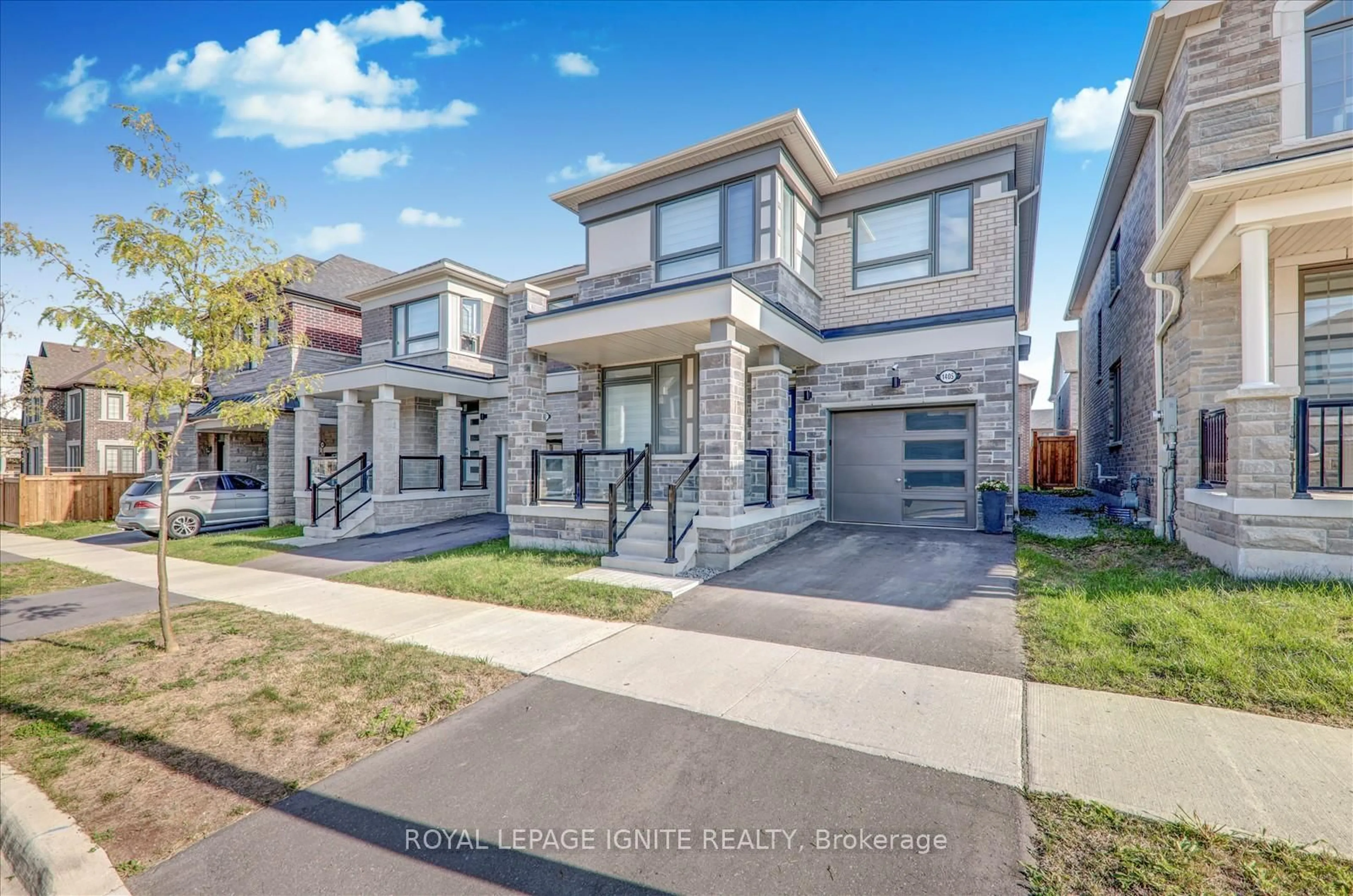 Home with brick exterior material, street for 1405 Longspur Tr, Pickering Ontario L1X 0N2