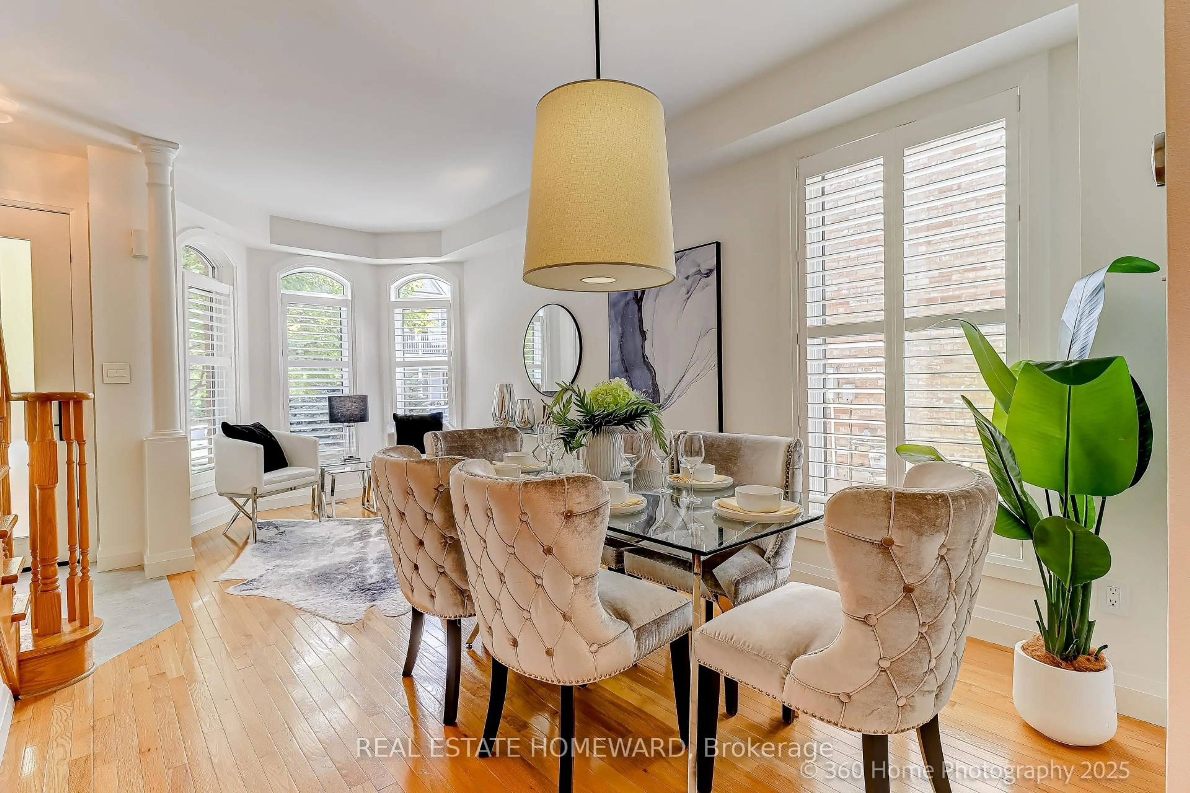 Dining room, wood/laminate floor for 76 Whistle Post St, Toronto Ontario M4E 3W8