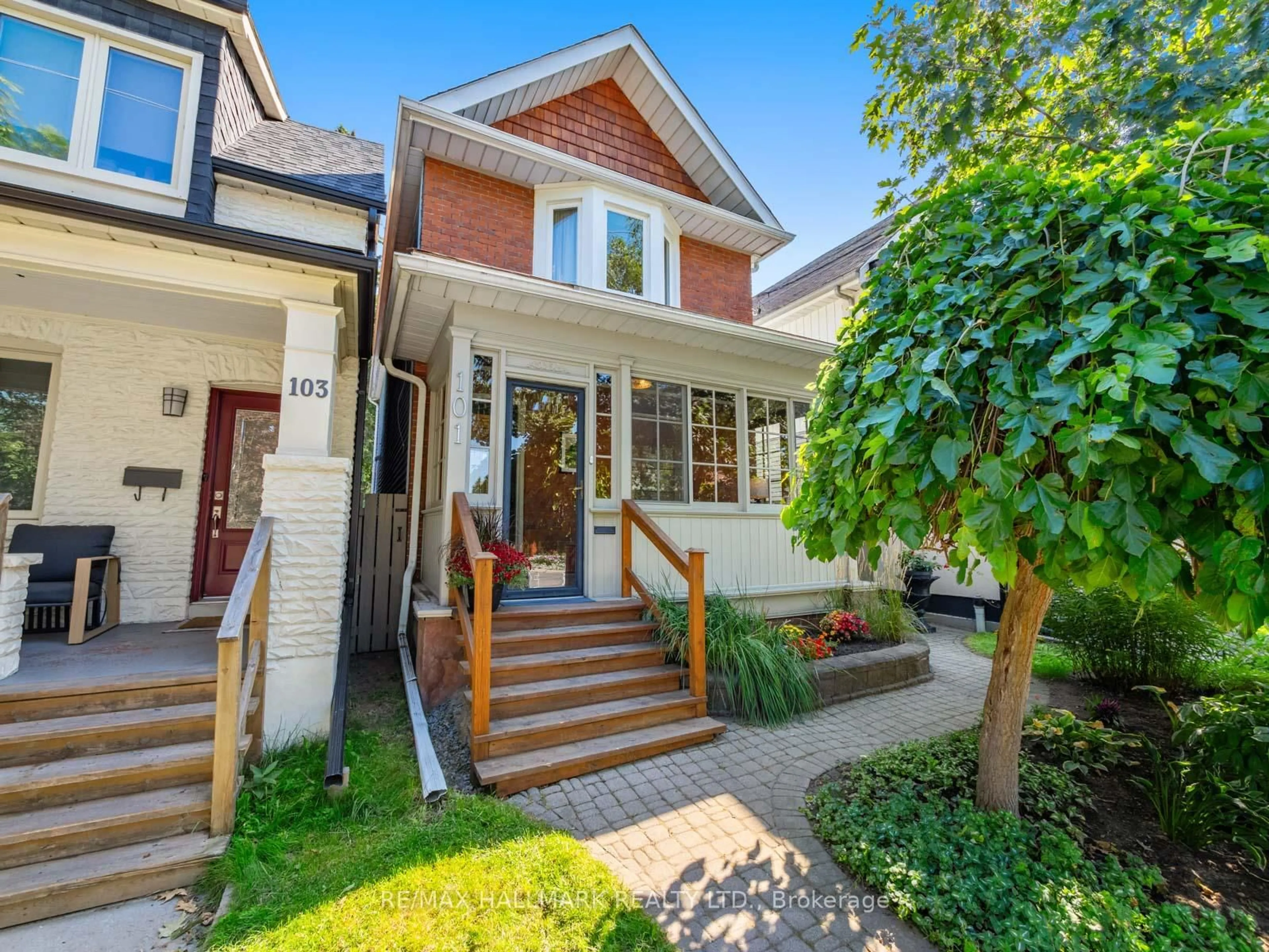 Home with brick exterior material, street for 101 Chisholm Ave, Toronto Ontario M4C 4V6