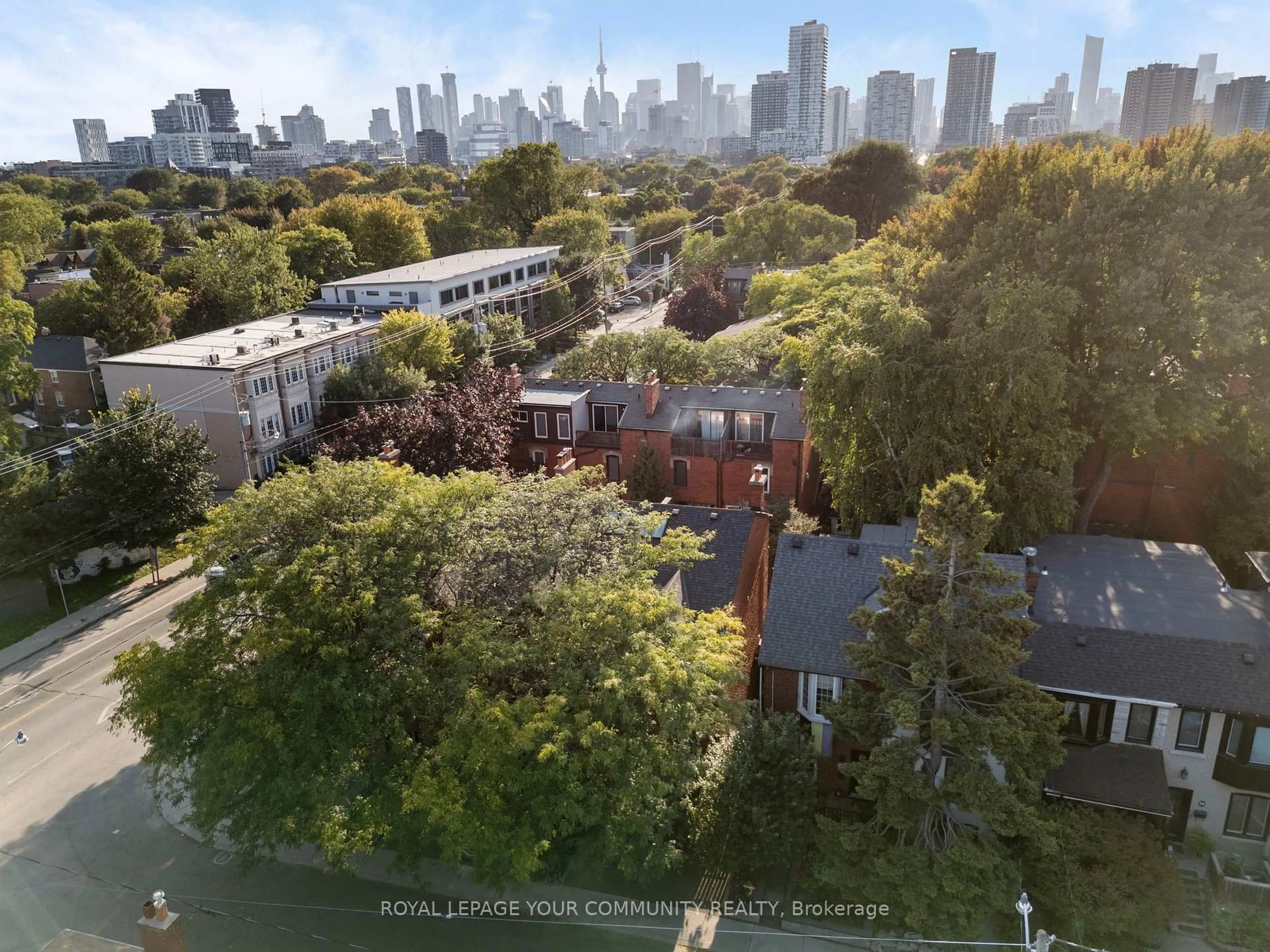A pic from outside/outdoor area/front of a property/back of a property/a pic from drone, city buildings view from balcony for 8 West Ave, Toronto Ontario M4M 2L8