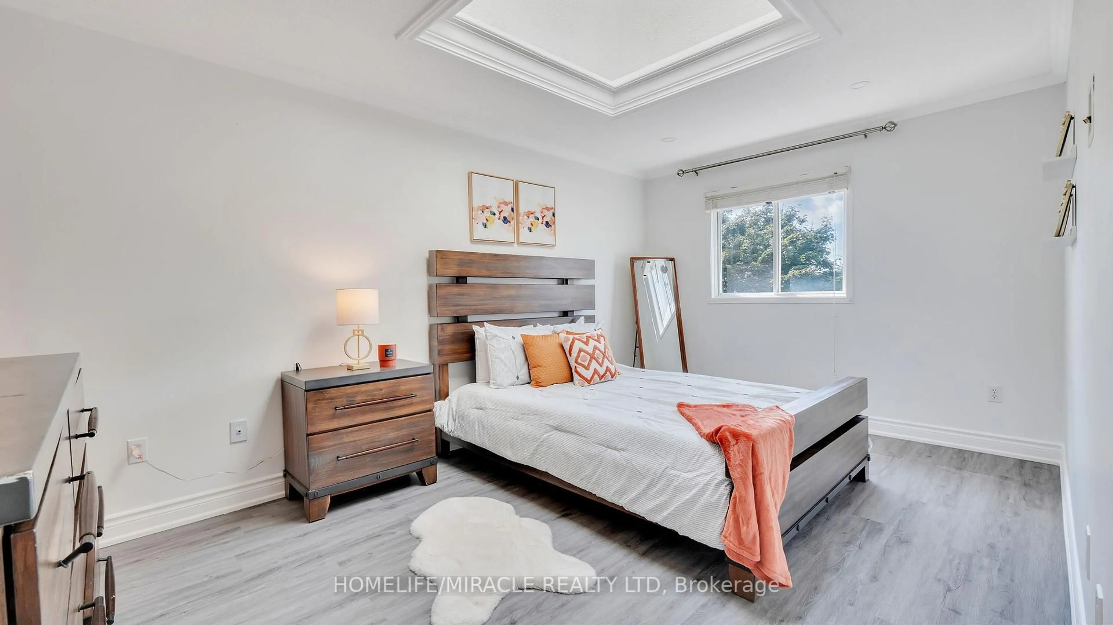 Bedroom with bed, wood/laminate floor for 40 Landerville Lane, Clarington Ontario L1C 4W8
