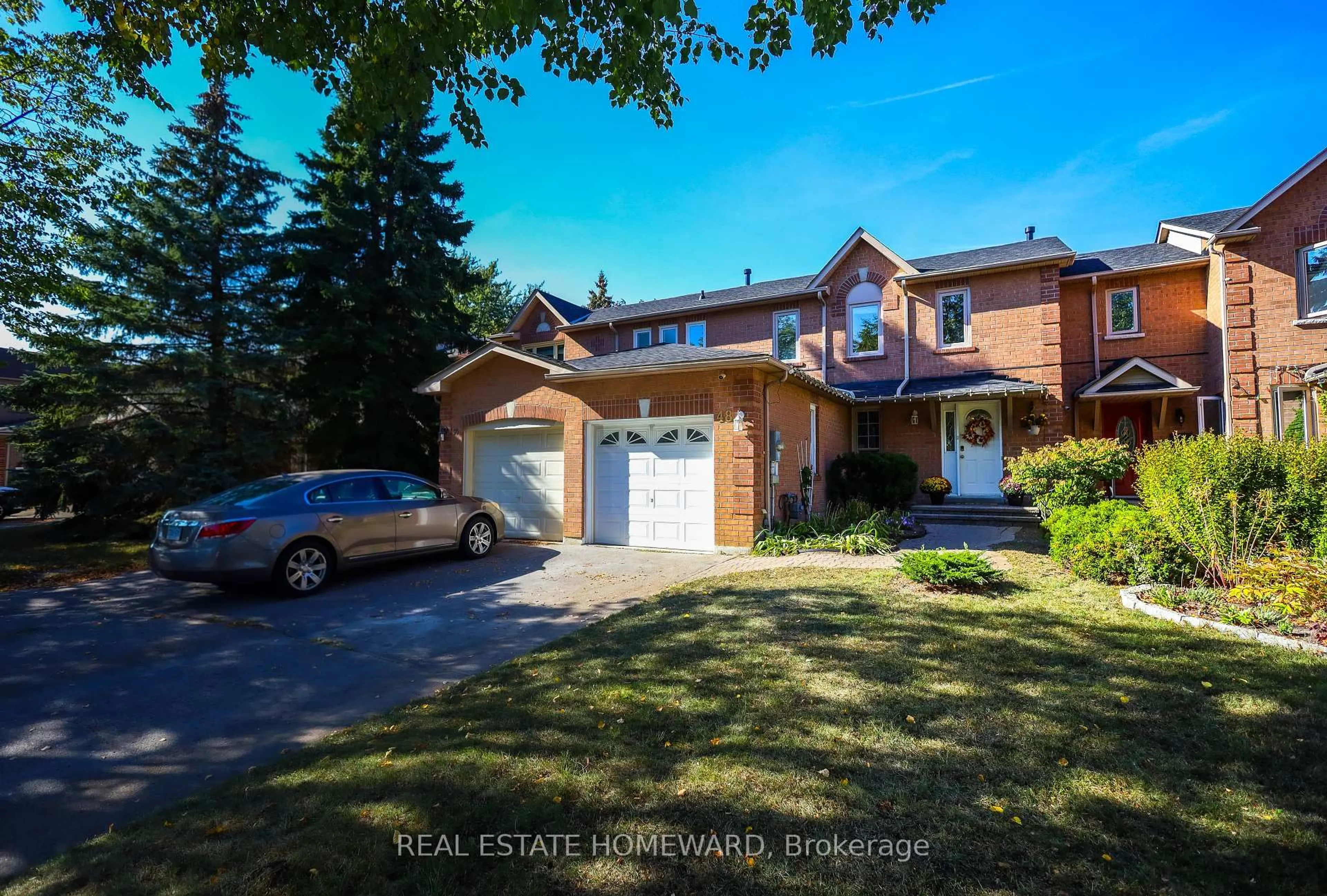 Home with brick exterior material, street for 48 Old Colony Dr, Whitby Ontario L1R 2A4