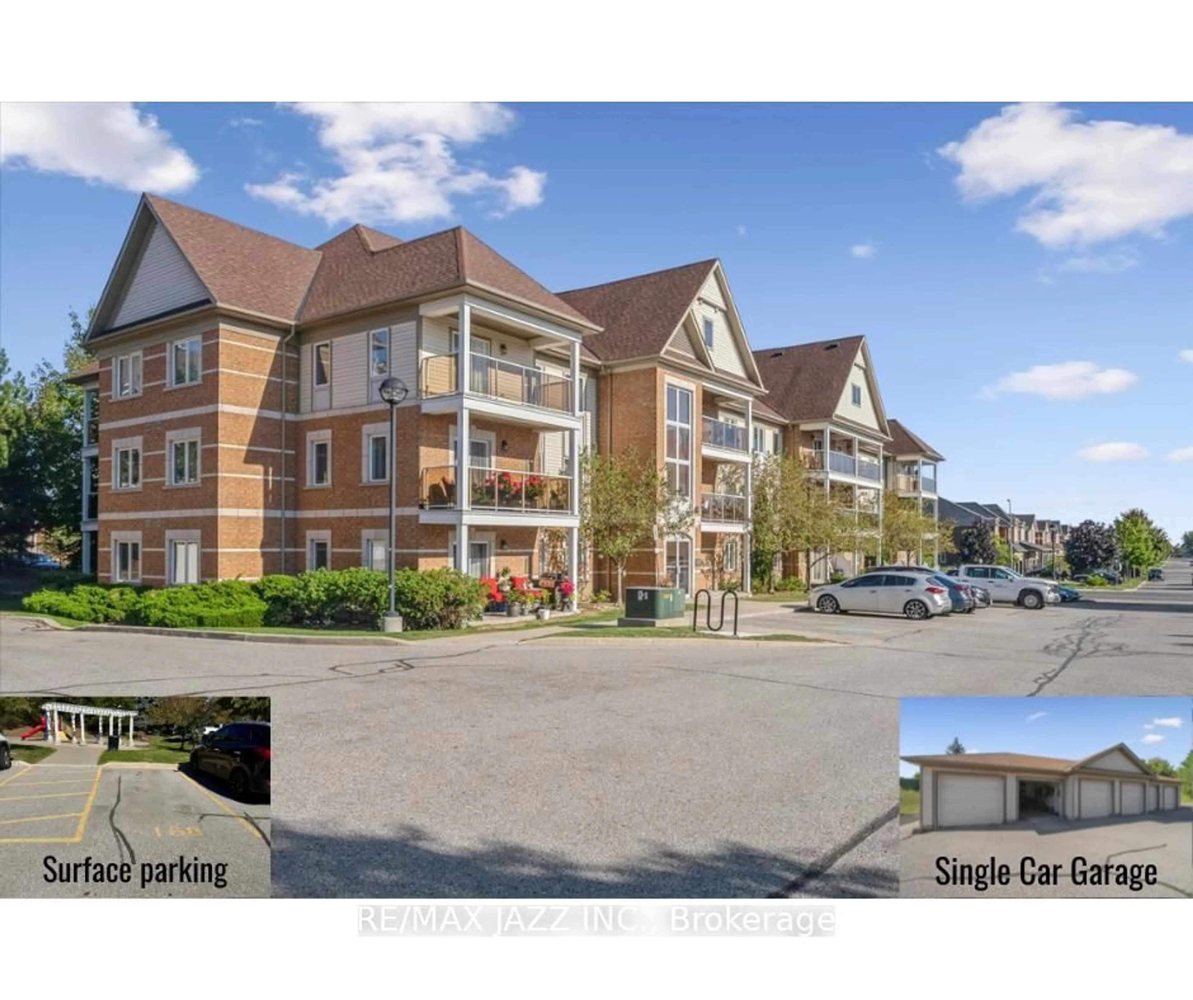 A pic from outside/outdoor area/front of a property/back of a property/a pic from drone, unknown for 120 Aspen Springs Dr #205, Clarington Ontario L1C 0G7