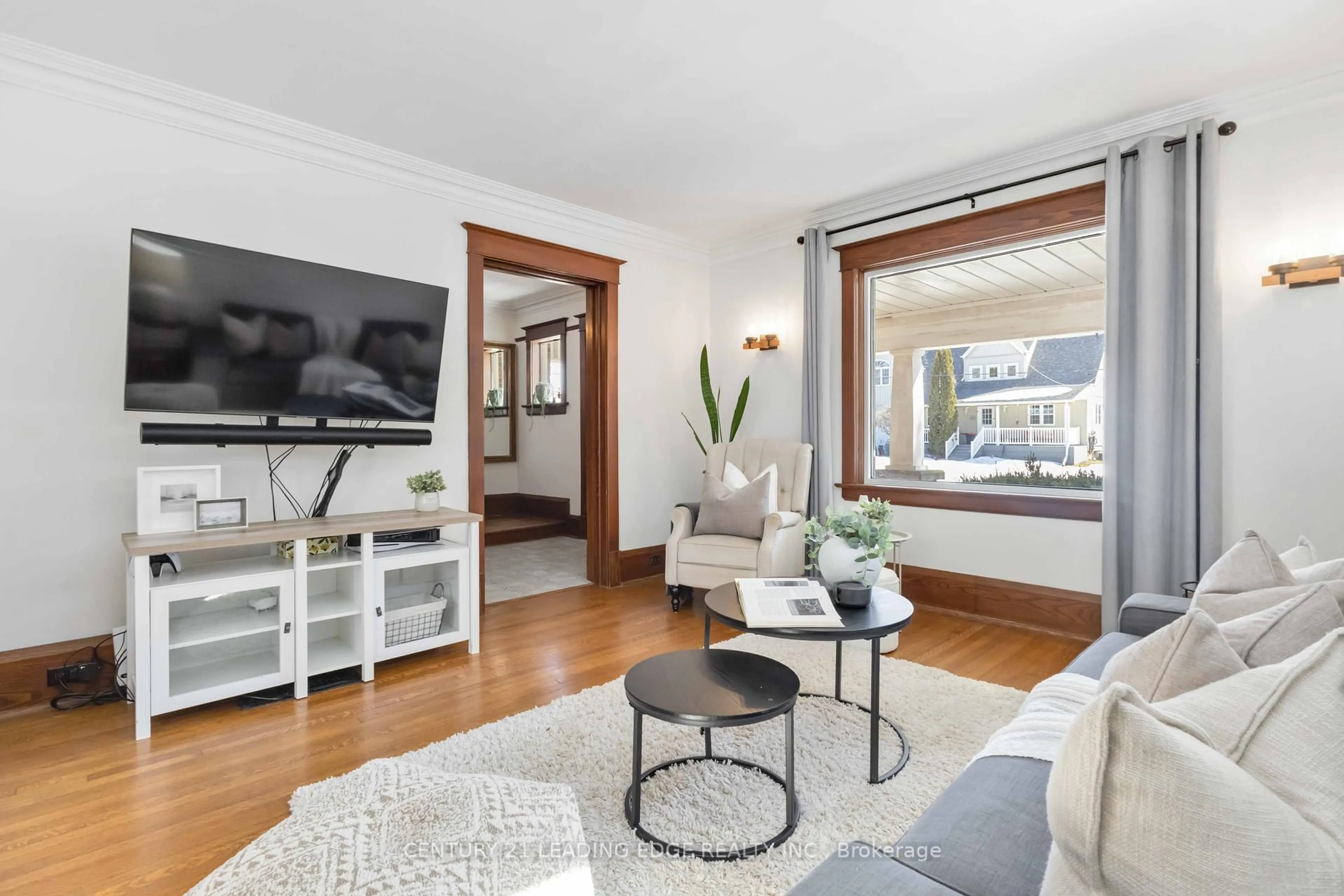 Living room with furniture, wood/laminate floor for 1742 Lane St, Pickering Ontario L1Y 1B6
