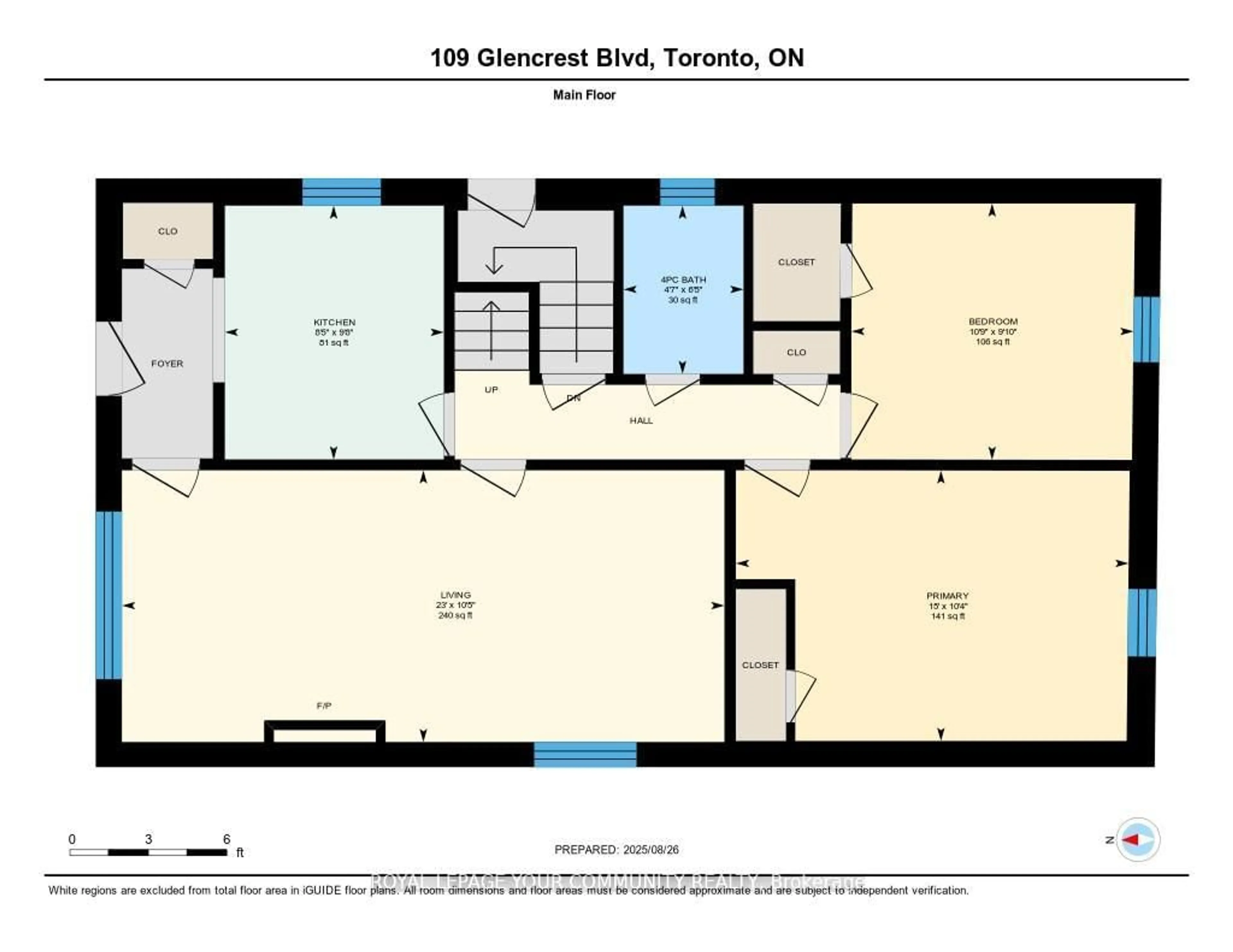 Floor plan for 109 Glencrest Blvd, Toronto Ontario M4B 1L9