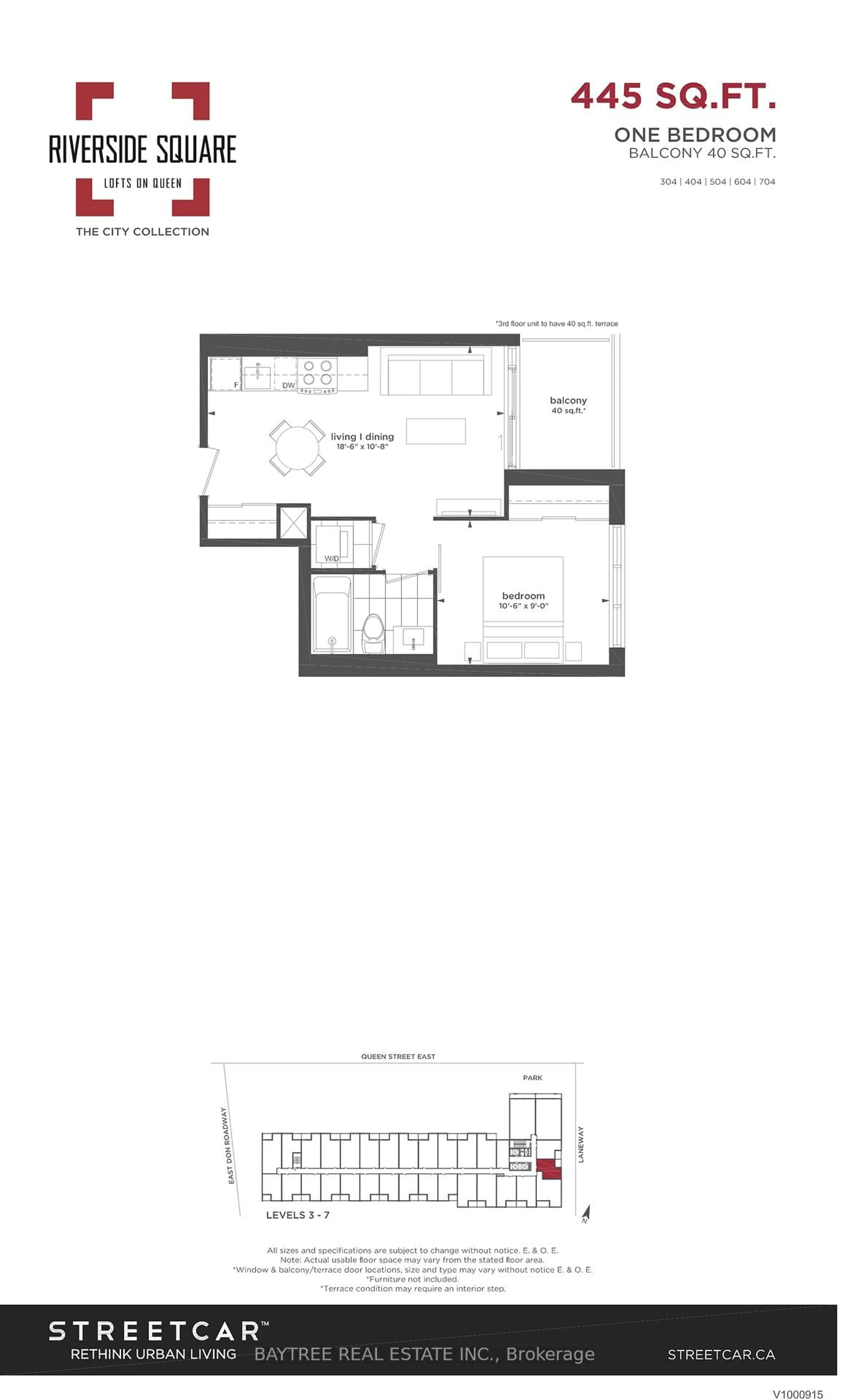 Floor plan for 30 Baseball Pl #404, Toronto Ontario M4M 0E8