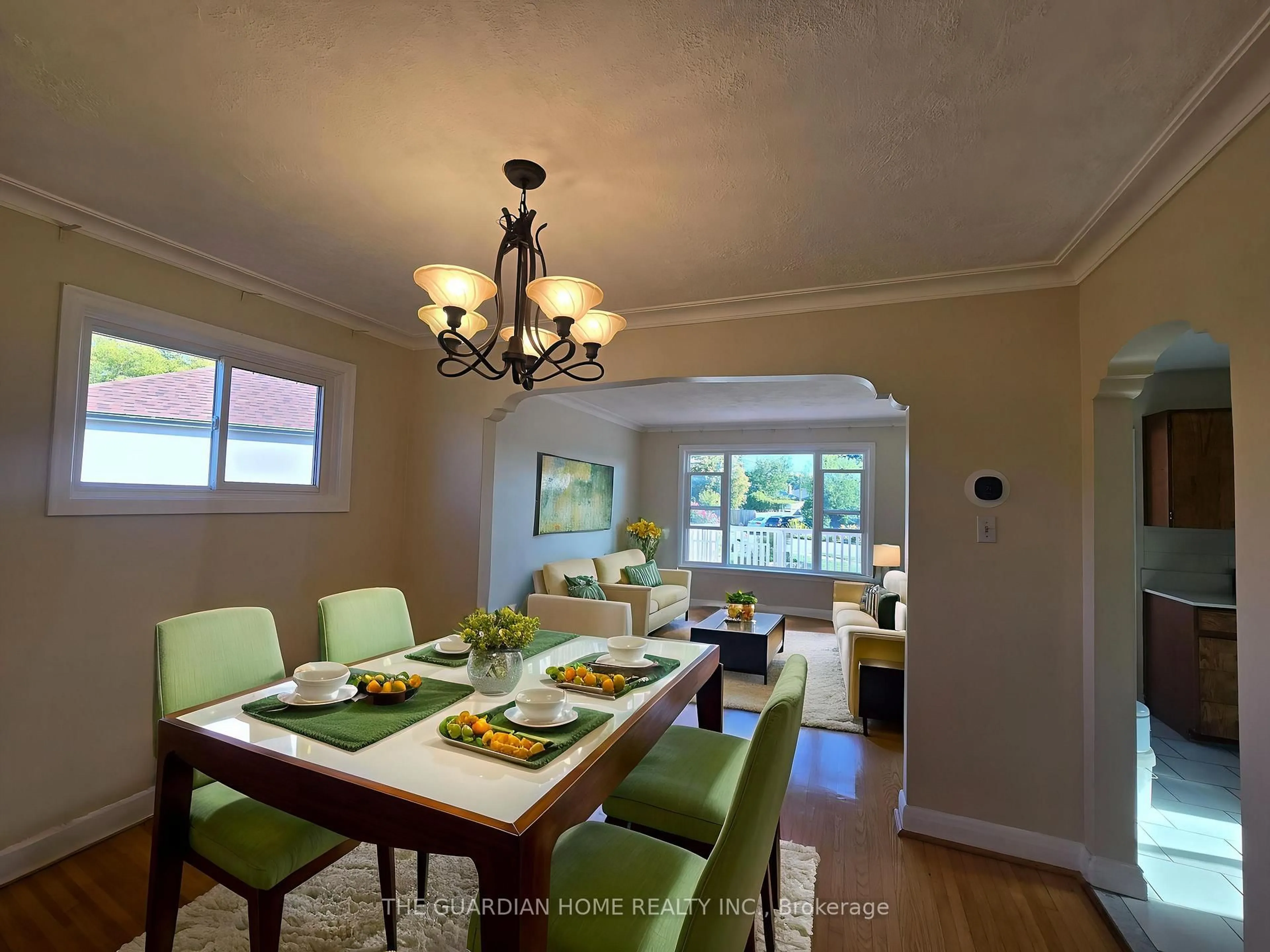 Dining room, wood/laminate floor for 15 Princemere Cres, Toronto Ontario M1R 3W8
