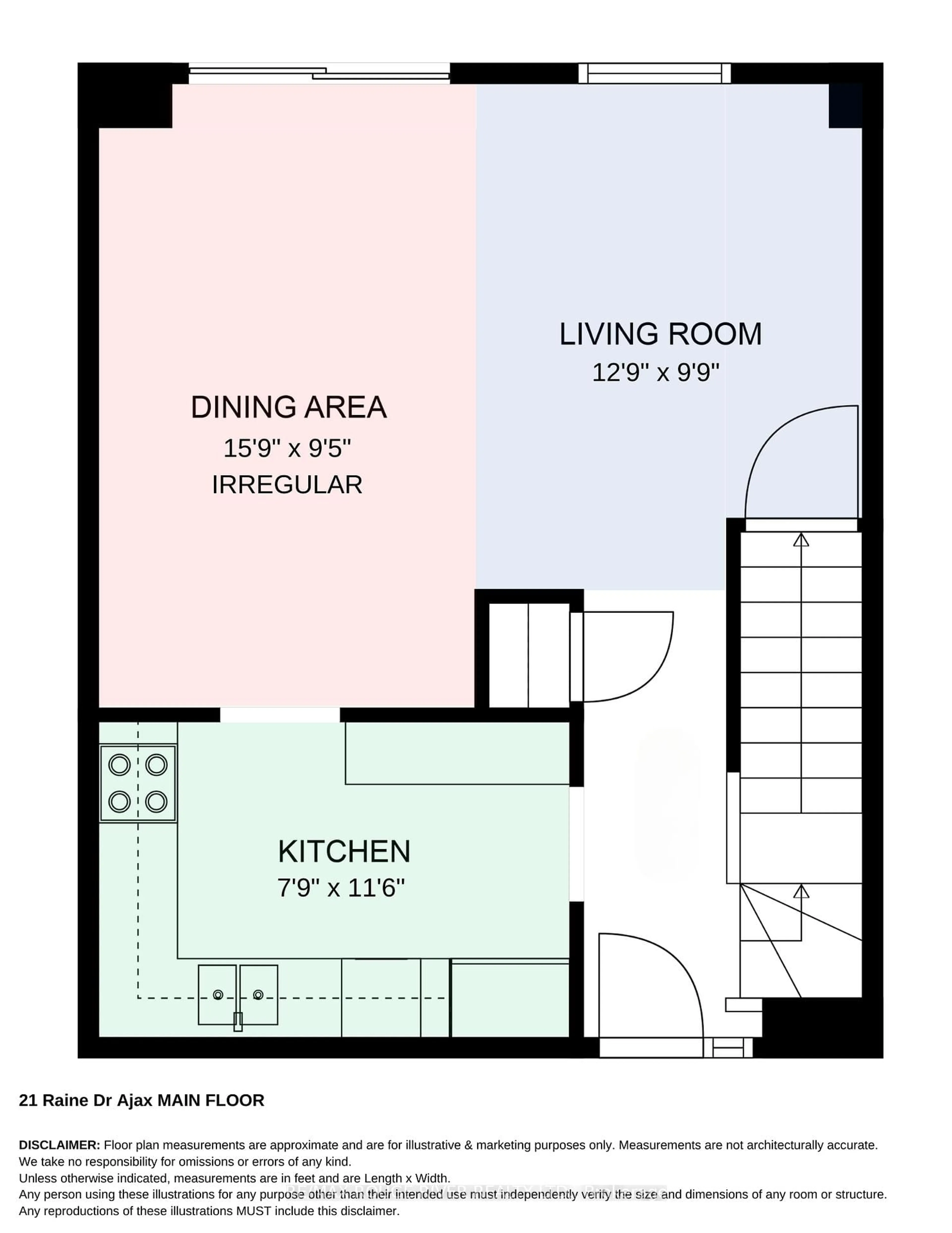 Floor plan for 21 Raine Dr, Ajax Ontario L1T 3L6