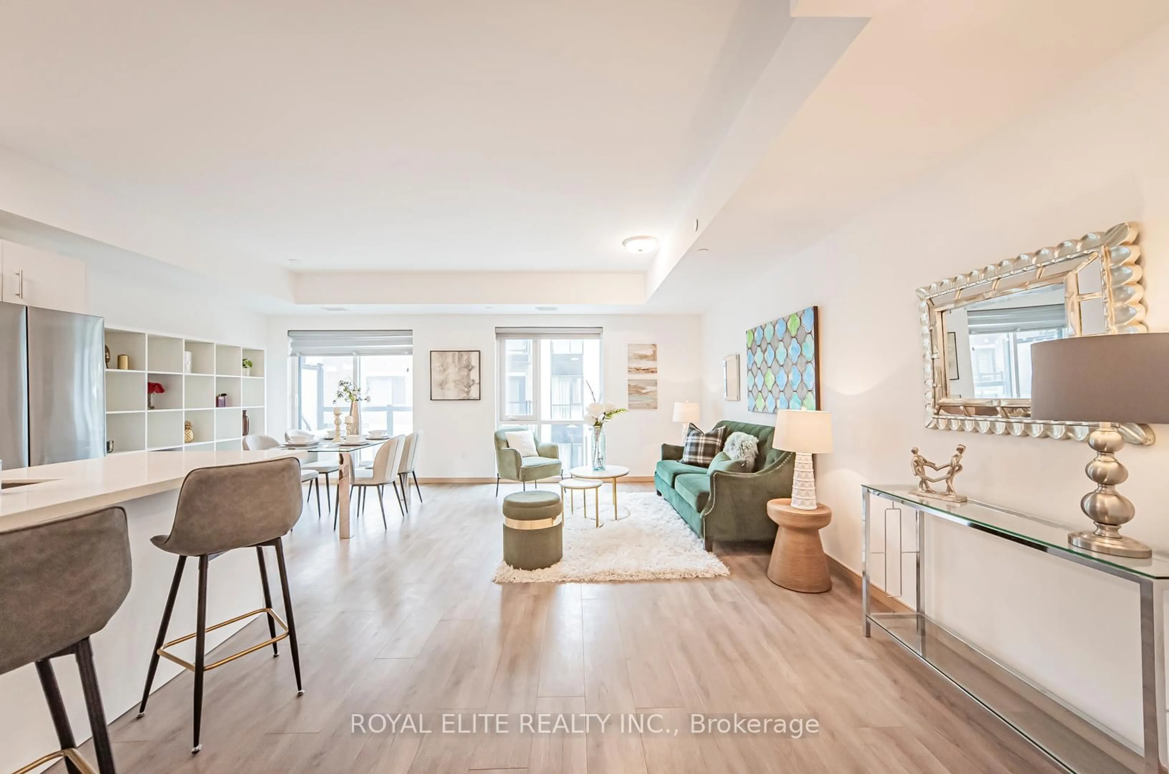Living room with furniture, unknown for 50 Morecambe Gate #B308, Toronto Ontario M1W 0A9