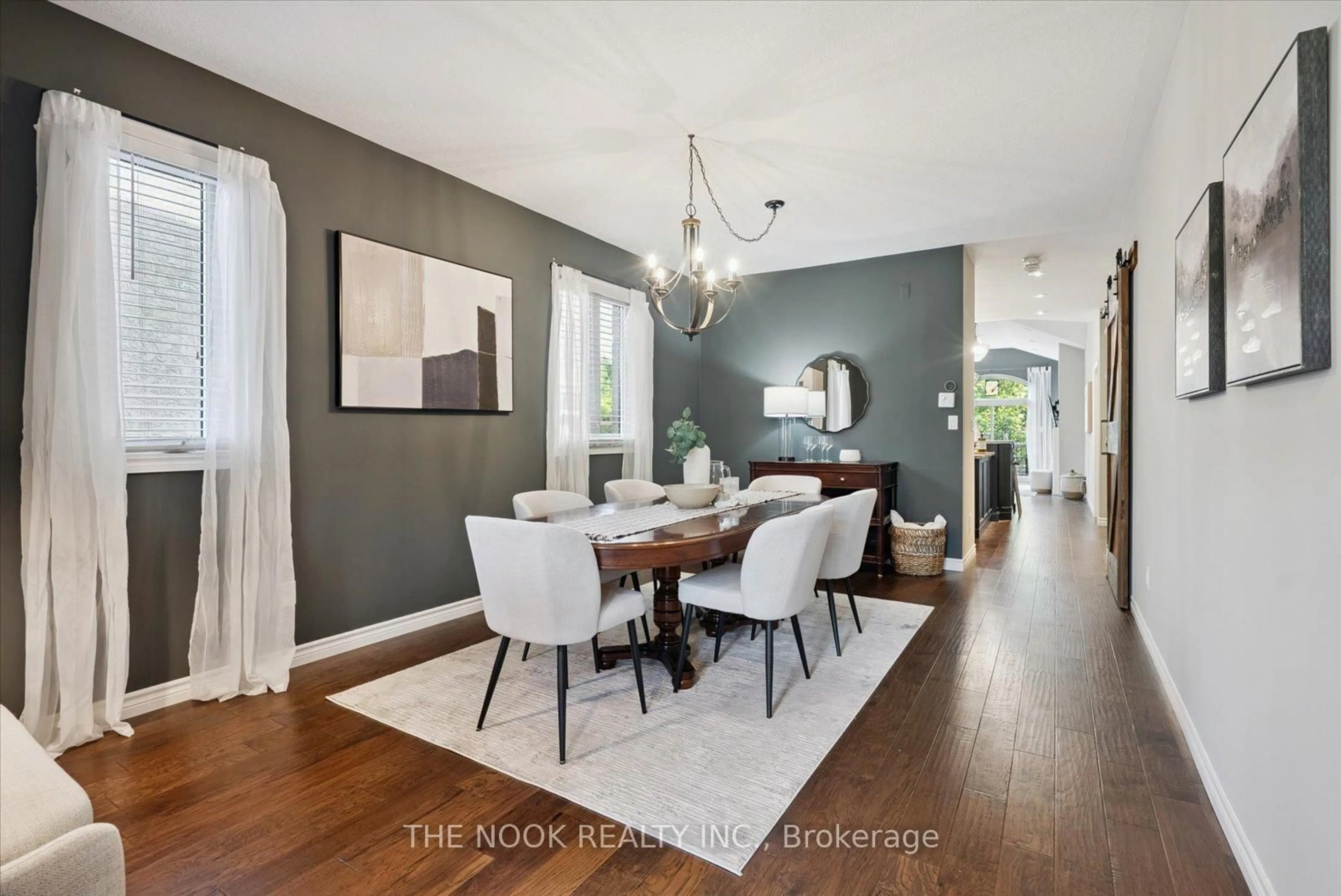 Dining room, wood/laminate floor for 18 Mahaffy Pl, Clarington Ontario L1E 0H9