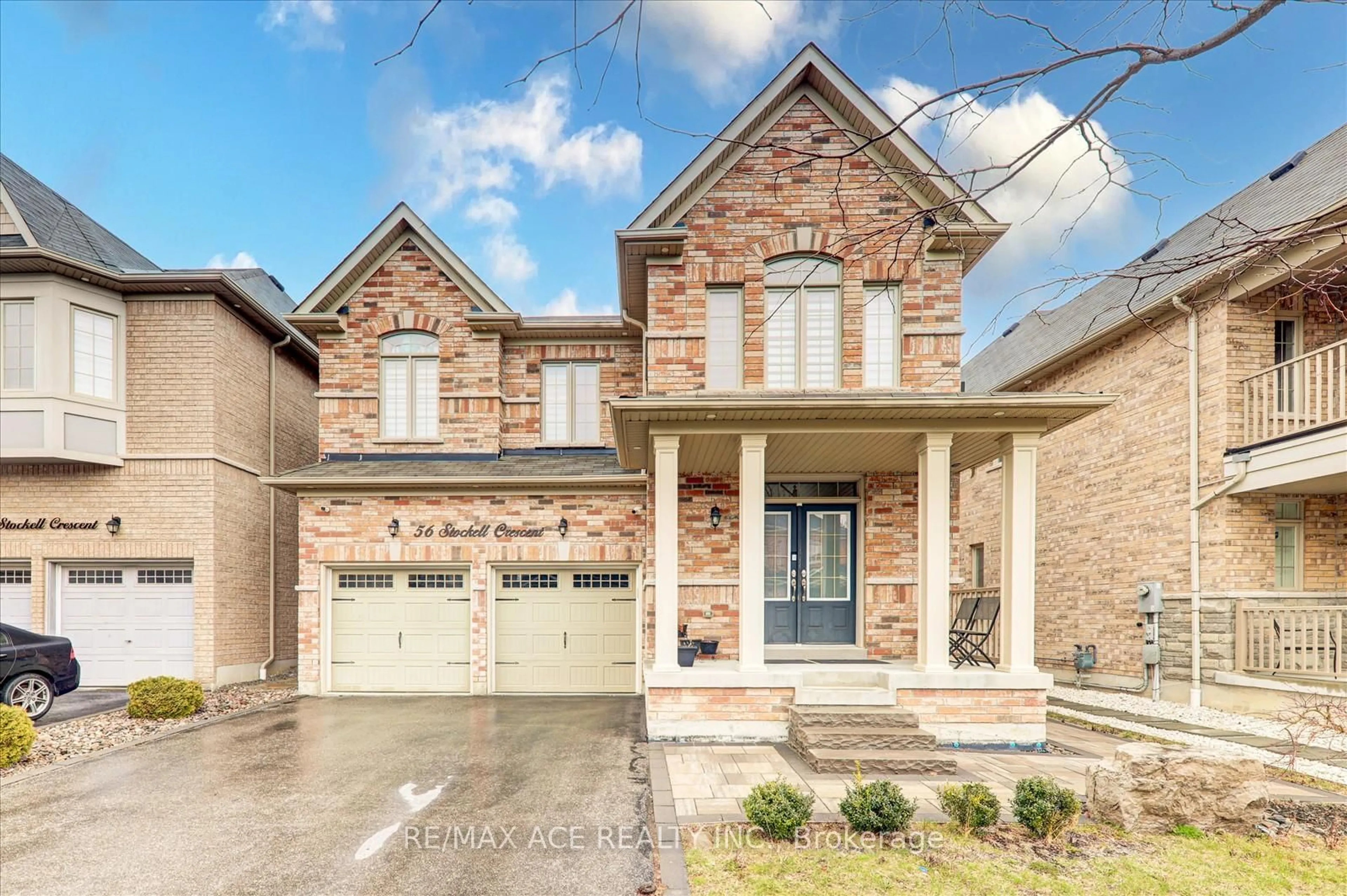 Home with brick exterior material, street for 56 Stockell Cres, Ajax Ontario L1T 0M4