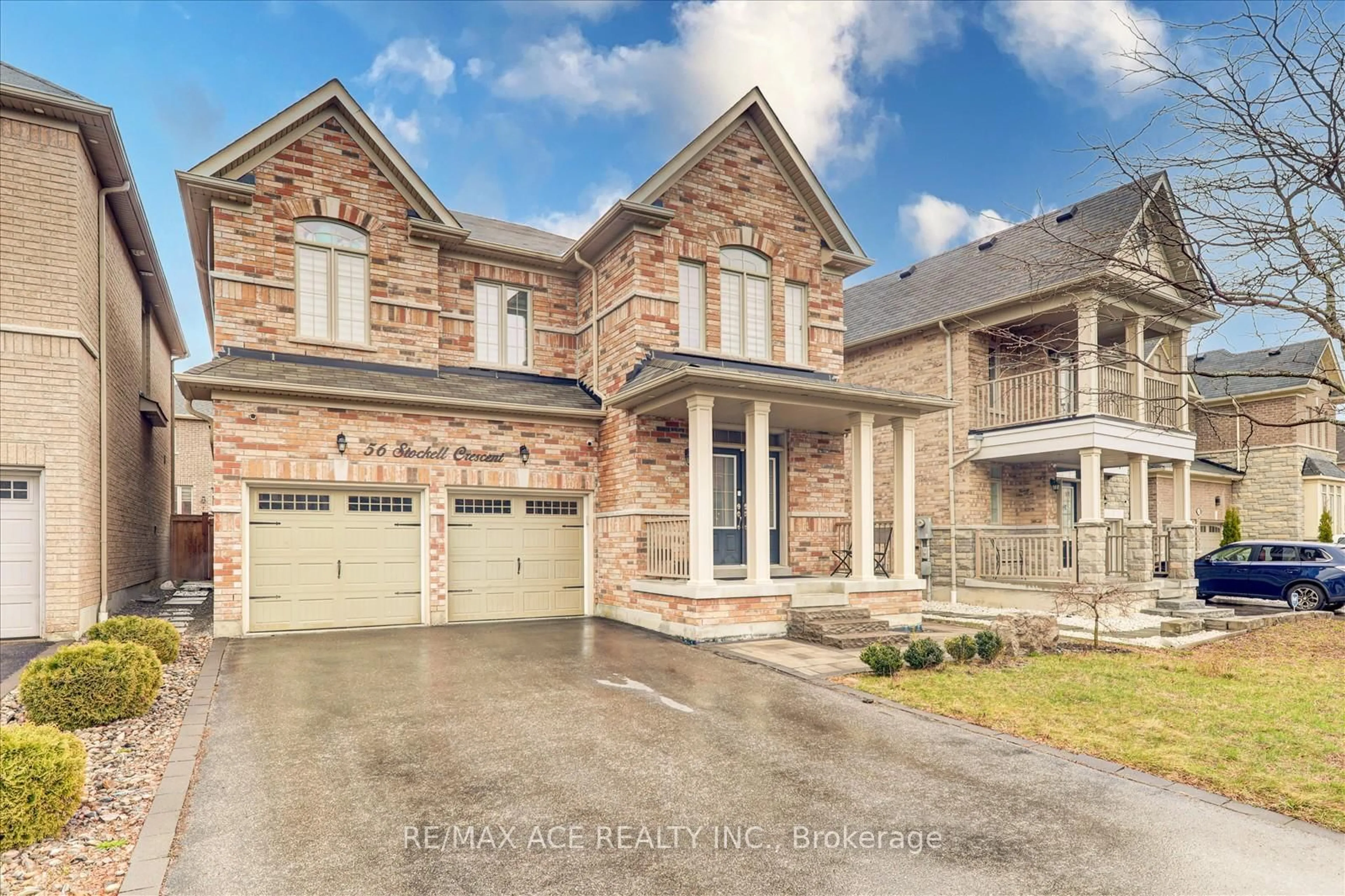 Home with brick exterior material, street for 56 Stockell Cres, Ajax Ontario L1T 0M4