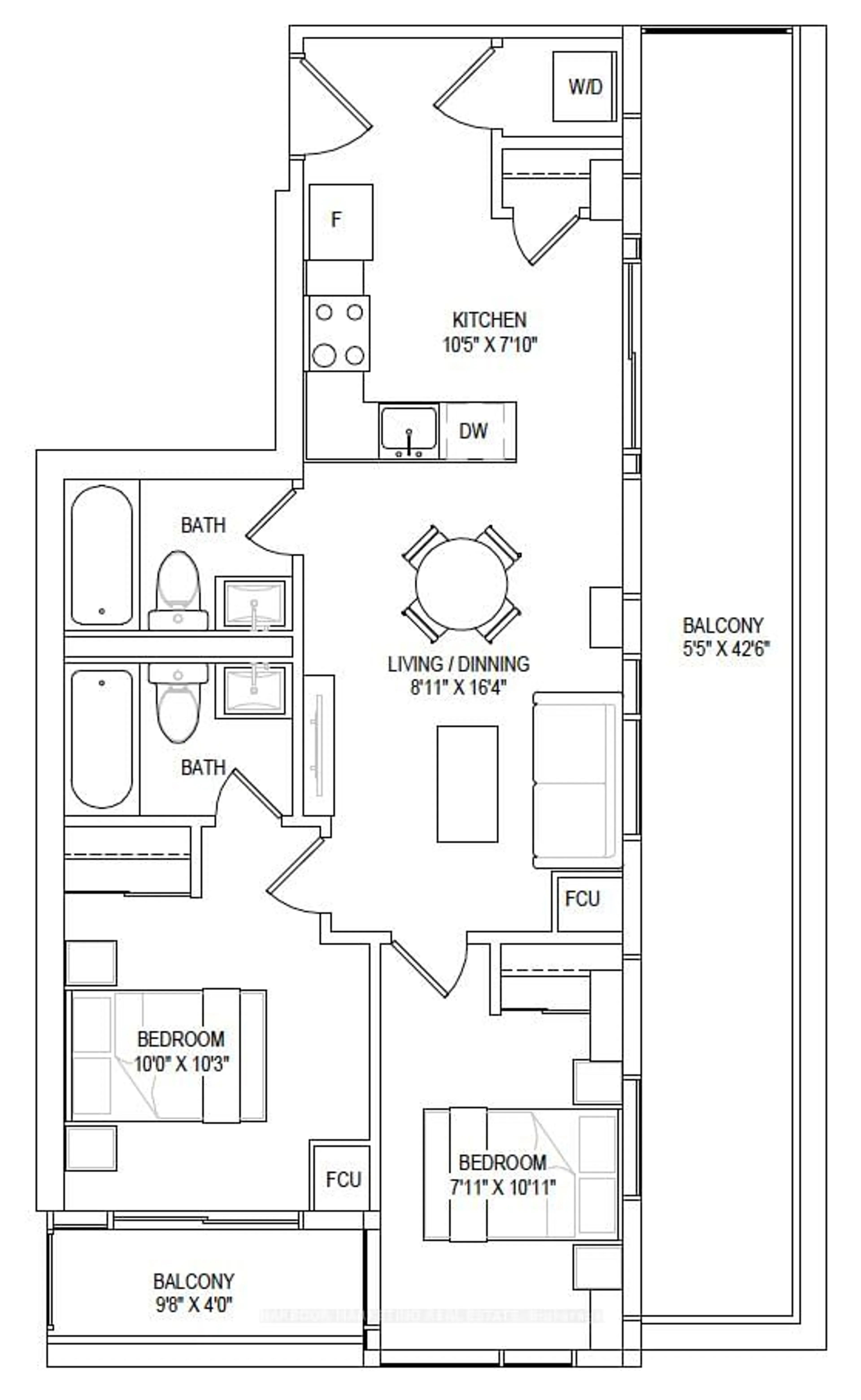 Floor plan for 3421 Sheppard Ave #A812, Toronto Ontario M1T 0C2