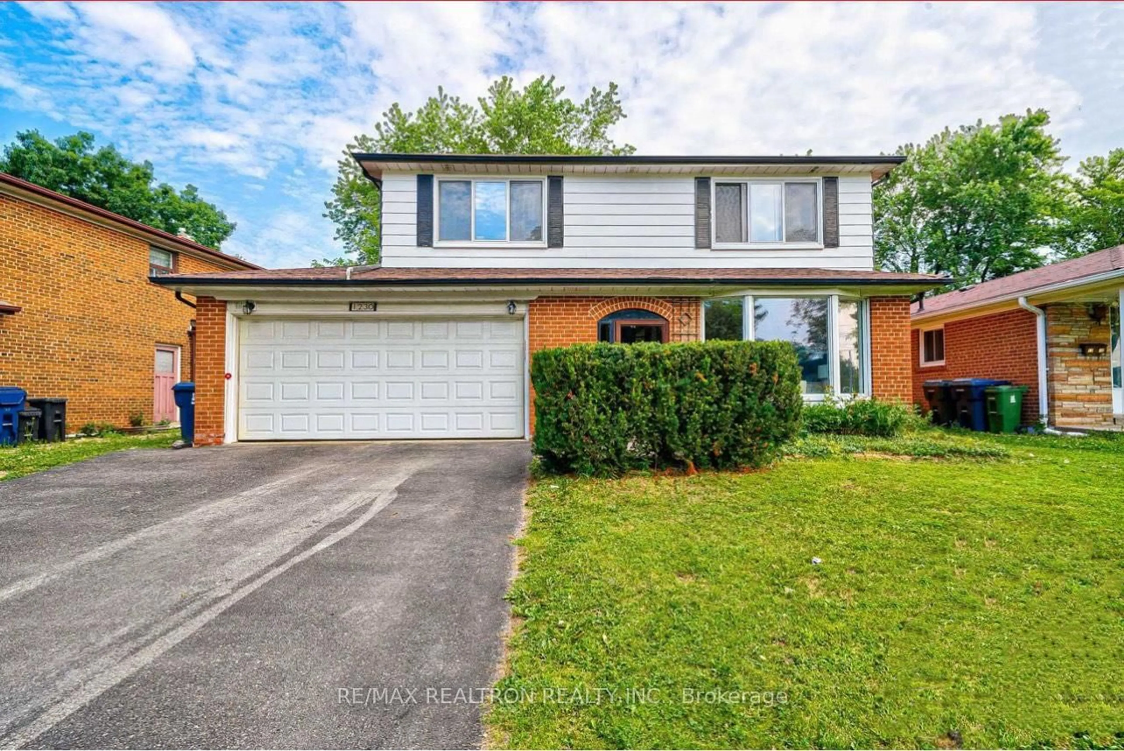 Home with vinyl exterior material, street for 1230 Huntingwood Dr, Toronto Ontario M1S 1K8