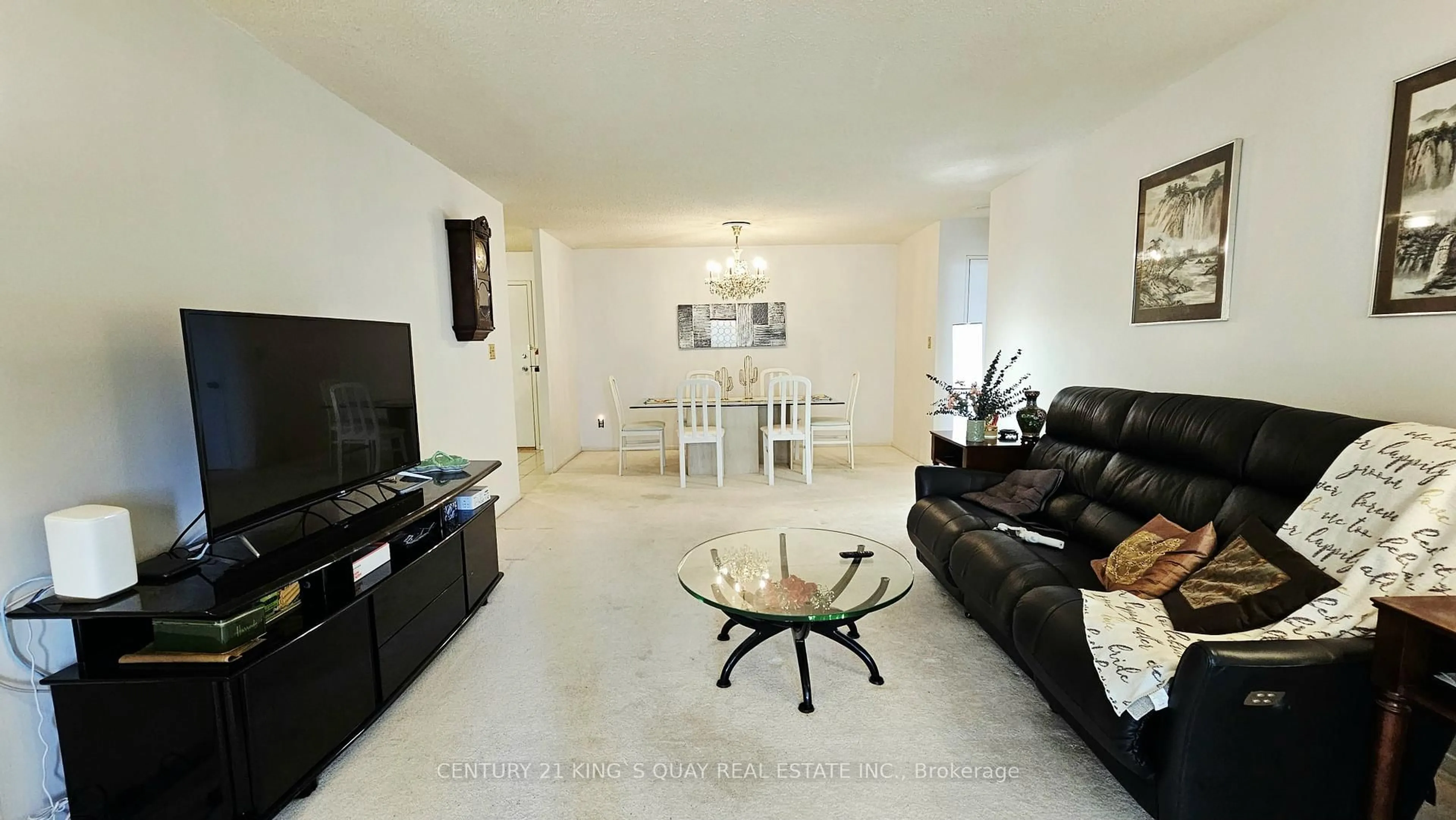 Living room with furniture, ceramic/tile floor for 225 Bamburgh Circ #1808, Toronto Ontario M1W 3X9