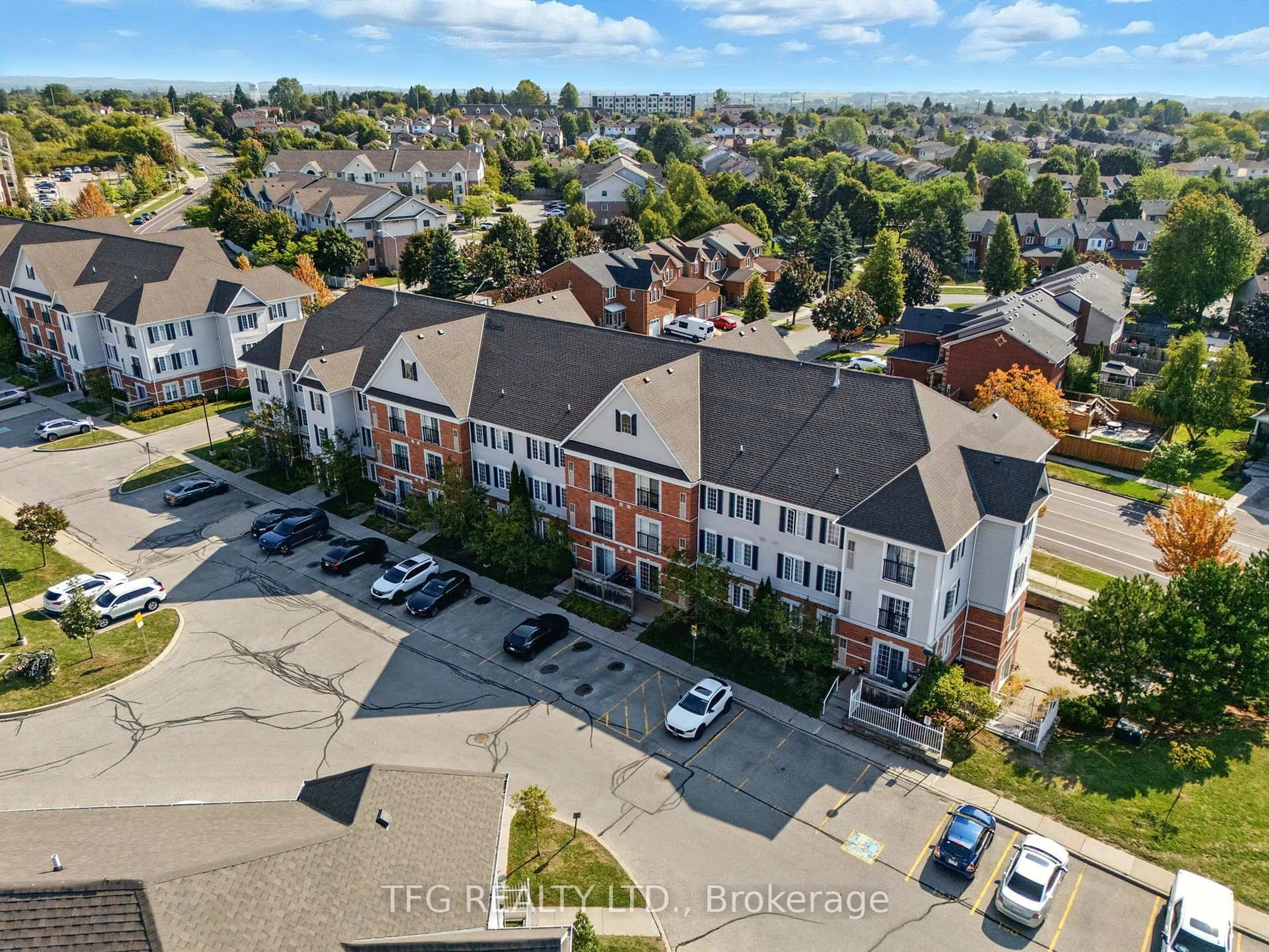 A pic from outside/outdoor area/front of a property/back of a property/a pic from drone, city buildings view from balcony for 106 Aspen Springs Dr #211, Clarington Ontario L1C 5N7