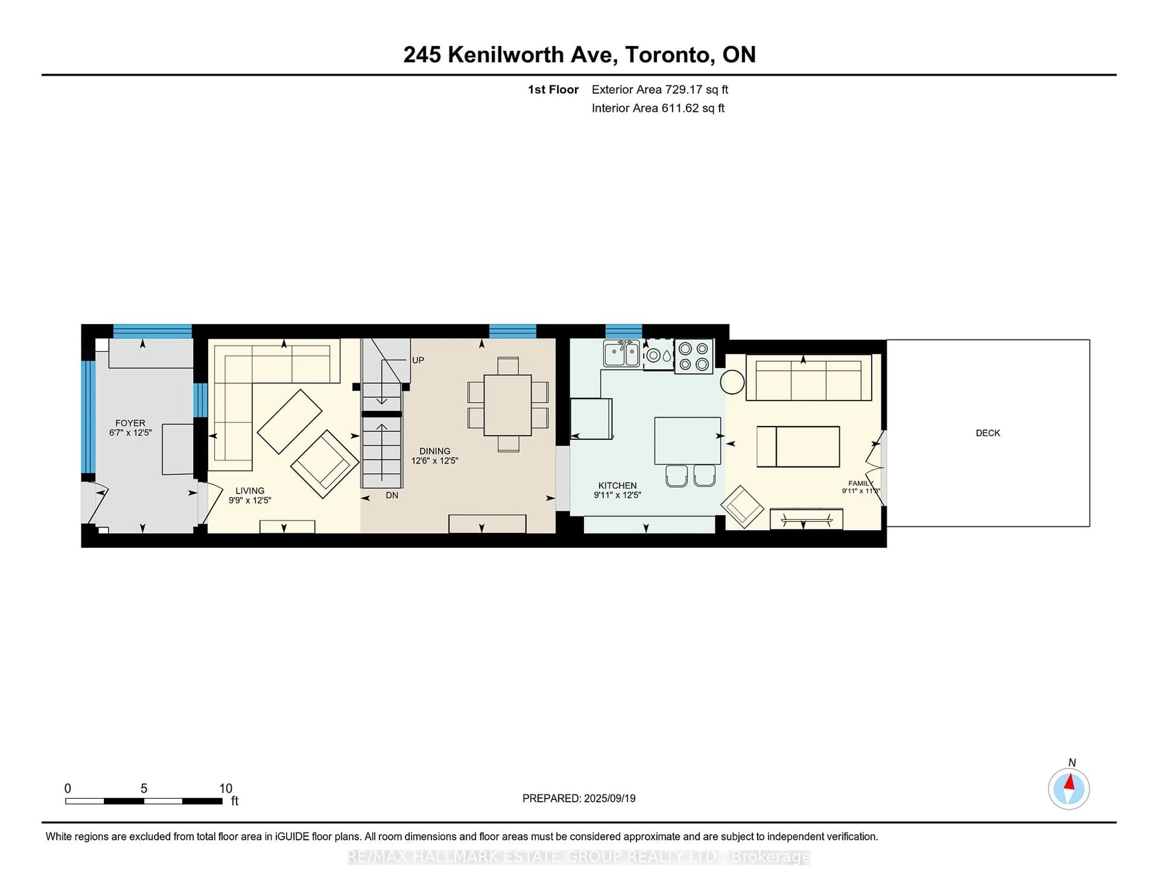 Floor plan for 245 Kenilworth Ave, Toronto Ontario M4L 3S7
