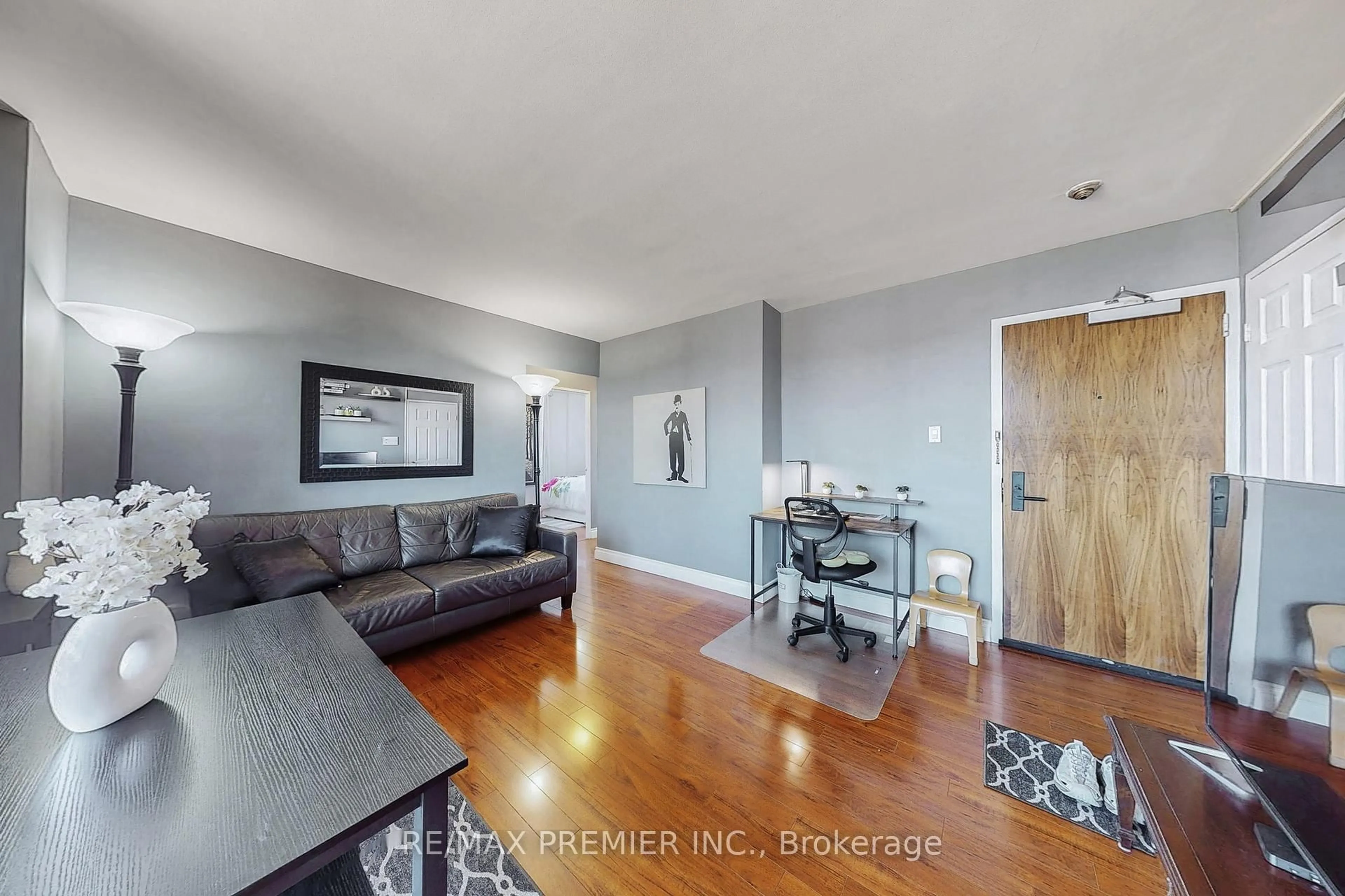 Living room with furniture, unknown for 1145 Logan Ave #1001, Toronto Ontario M4K 3G9