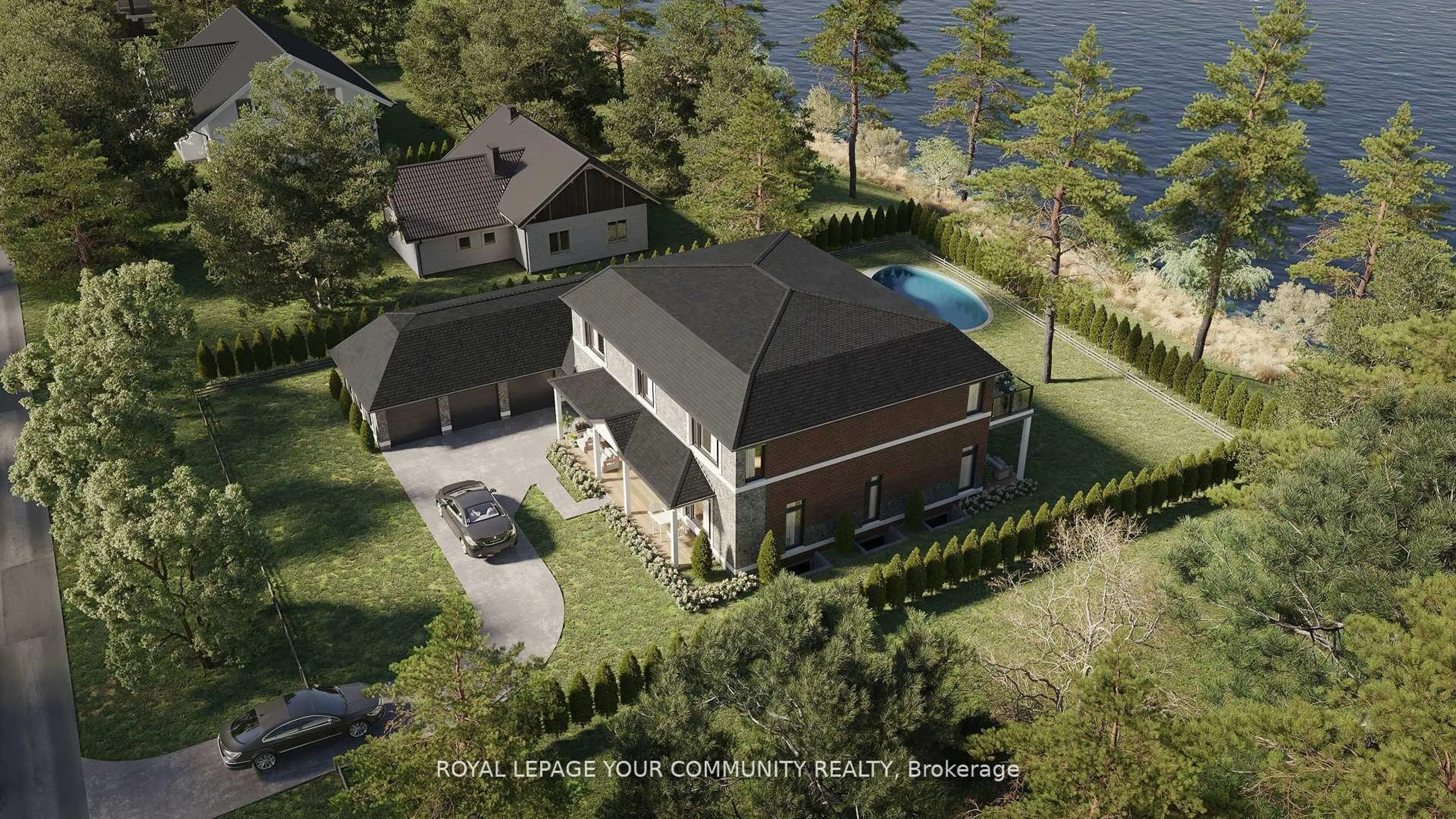 A pic from outside/outdoor area/front of a property/back of a property/a pic from drone, water/lake/river/ocean view for 312 Taylor Rd, Toronto Ontario M1C 2R6