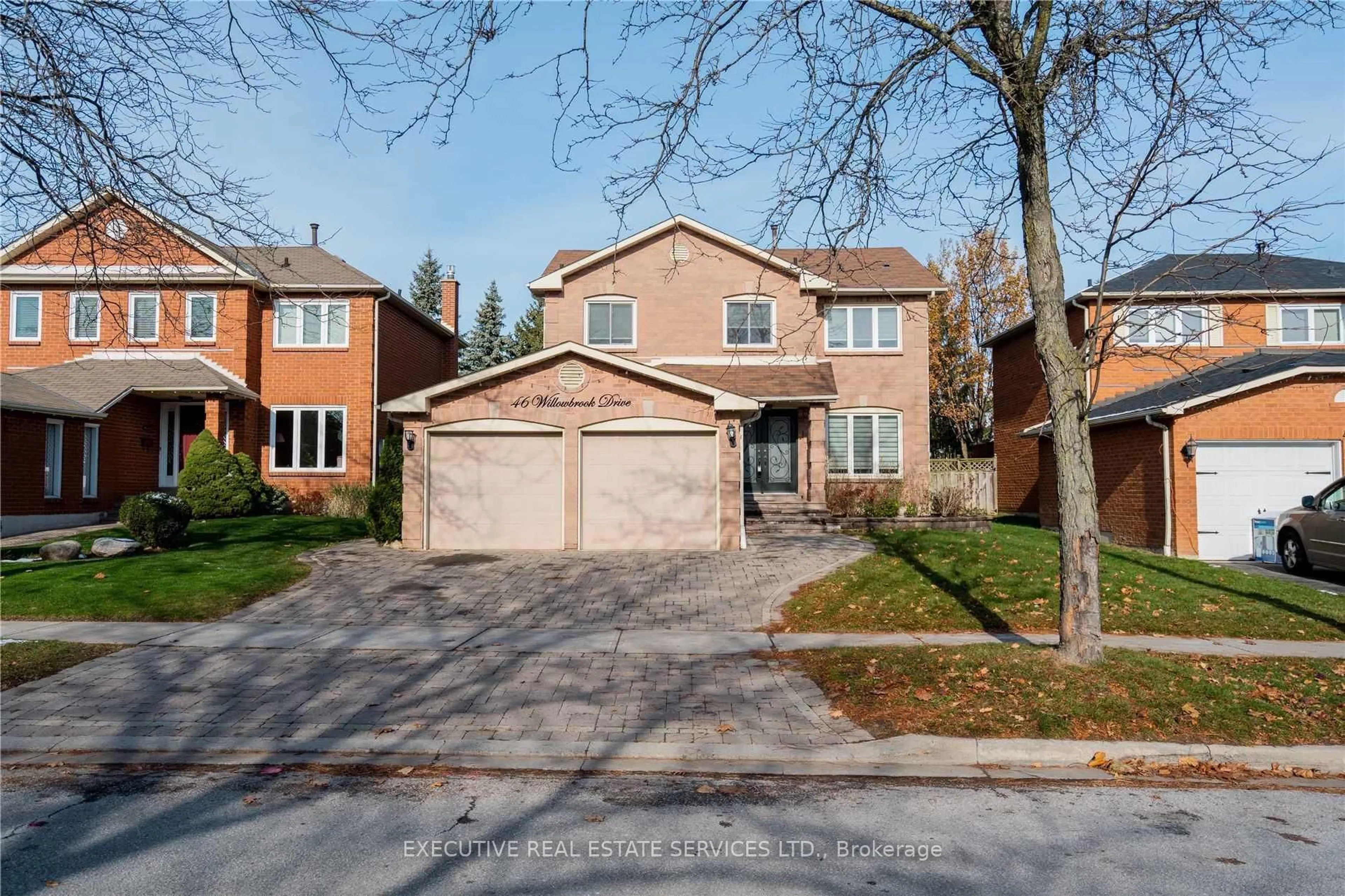 Home with brick exterior material, street for 46 Willowbrook Dr, Whitby Ontario L1R 1S6
