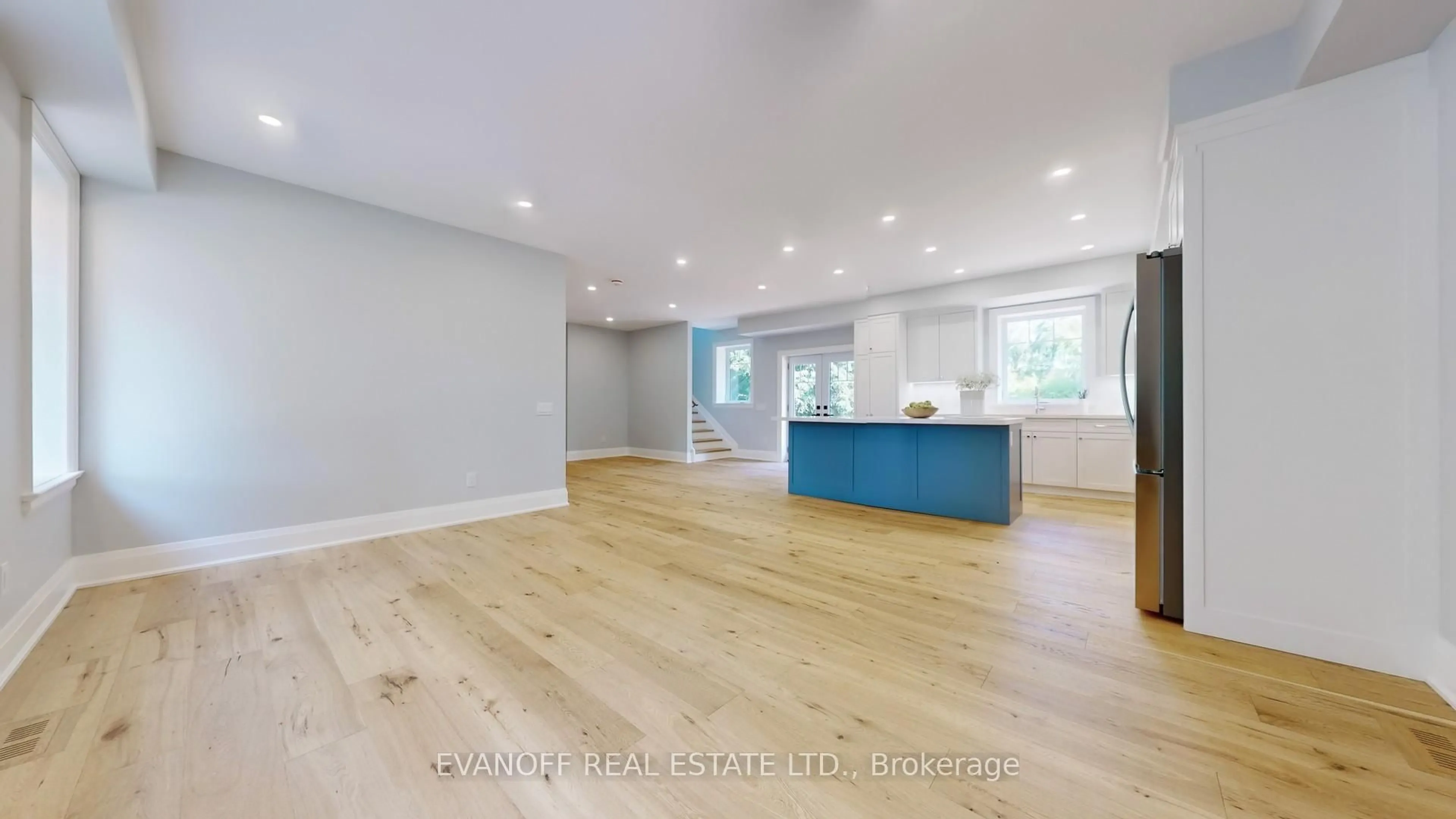 Open concept kitchen, wood/laminate floor for 45 Boyce Ave, Toronto Ontario M1J 1K4