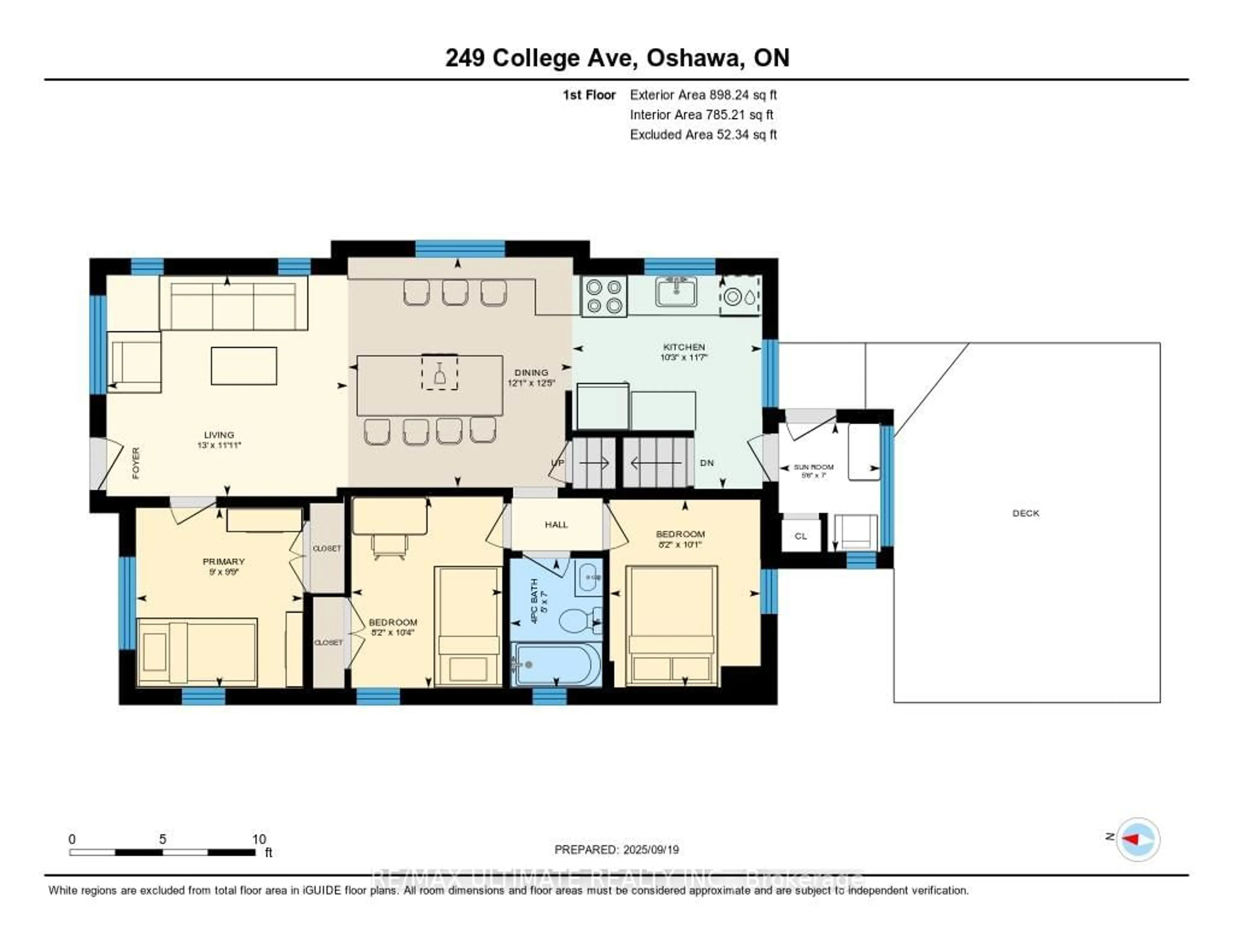 Floor plan for 249 College Ave, Oshawa Ontario L1J 1R6